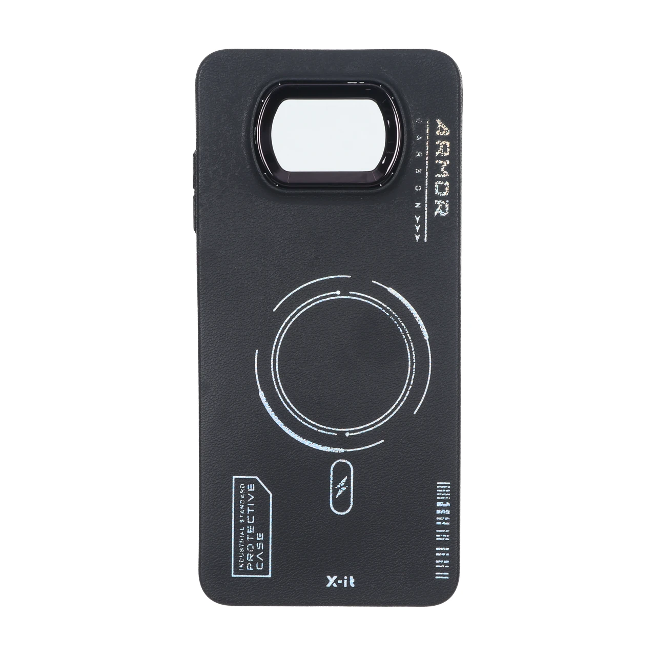 قاب Armor لنز متال Texture طرح مگ سیف Xiaomi Poco X3 / Poco X3 Pro / Poco X3 NFC - مشکی