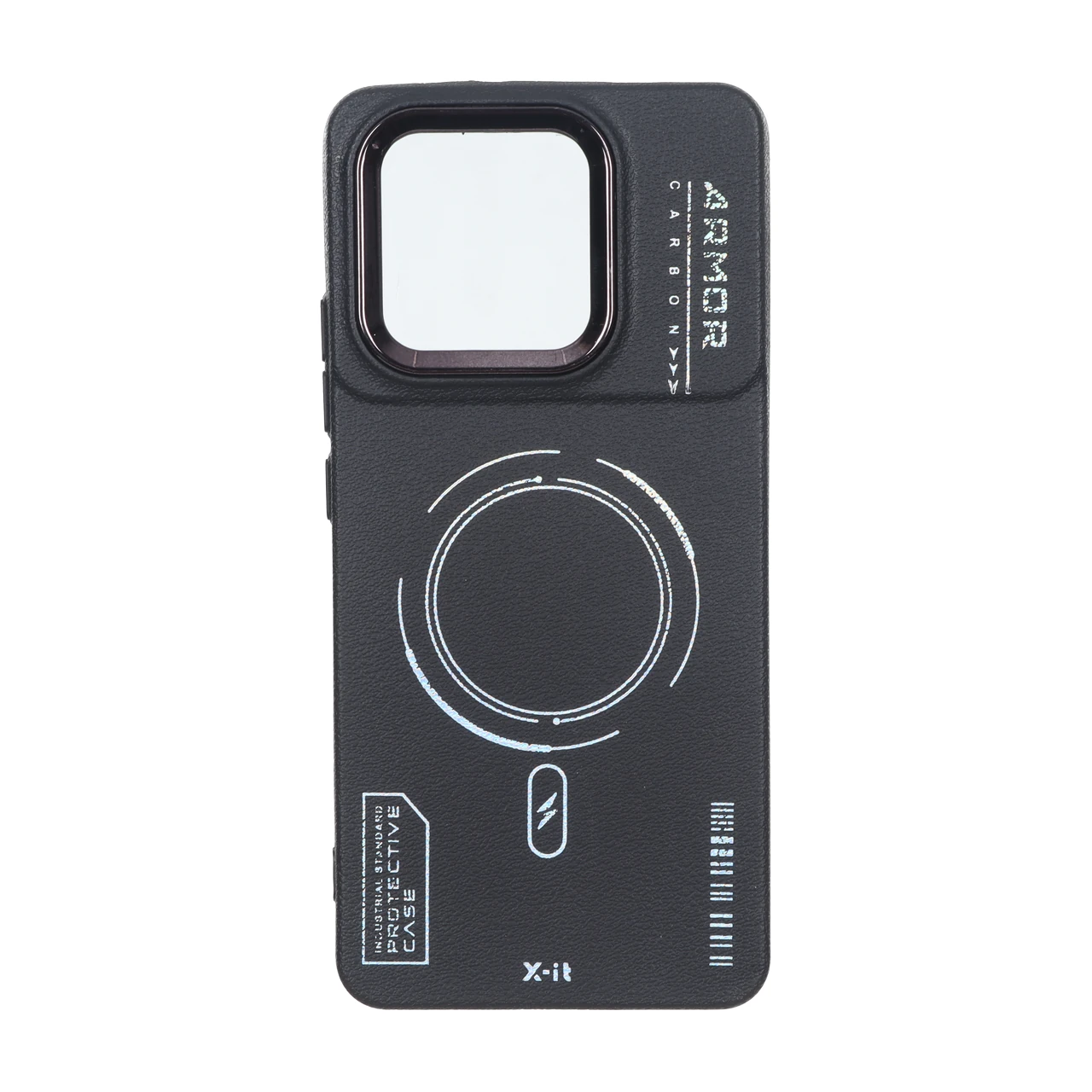 قاب Armor لنز متال Texture طرح مگ سیف Xiaomi Poco X6 Pro 5G / Redmi K70E - مشکی