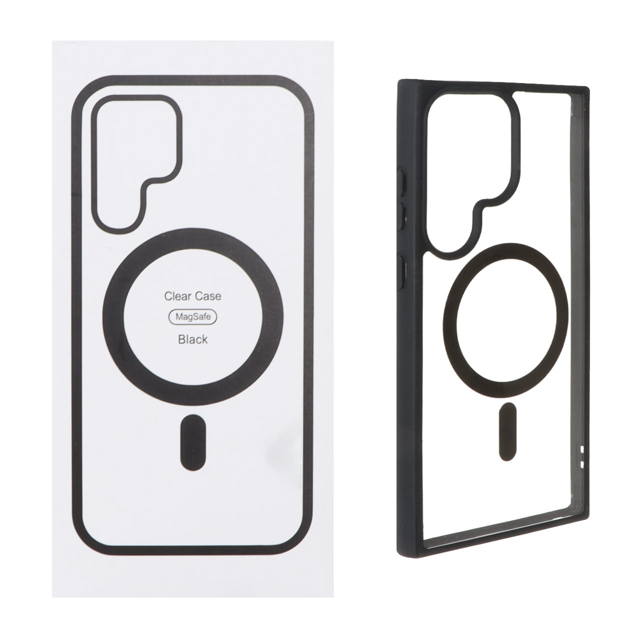 قاب شفاف دور رنگی Samsung Galaxy S24 Ultra با قابلیت شارژ MagSafe - مشکی (پک دار) - MPS