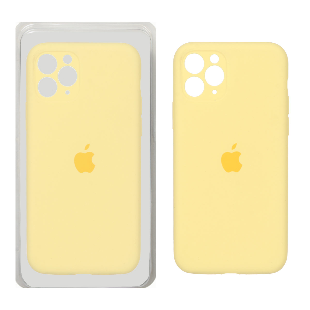 قاب سیلیکونی پاک کنی محافظ لنزدار اورجینال Apple iPhone 11 Pro - لیمویی (پک اصلی)