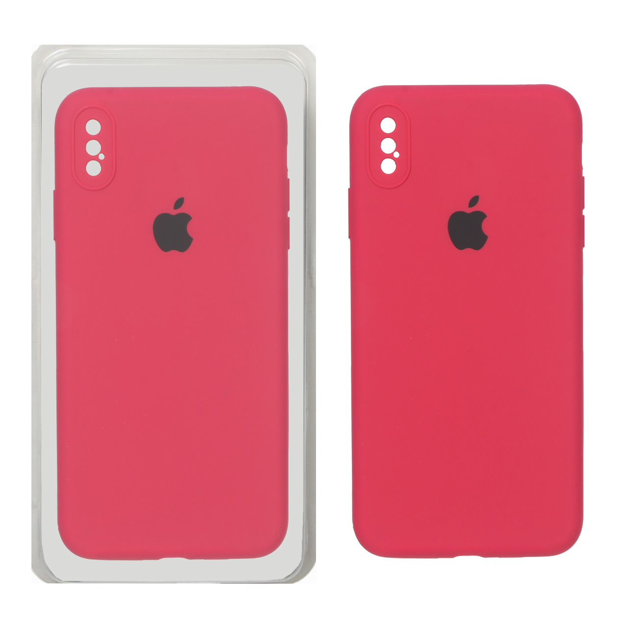 قاب سیلیکونی پاک کنی محافظ لنزدار اورجینال Apple iPhone X Max / iPhone XS Max - آلبالویی (پک اصلی)