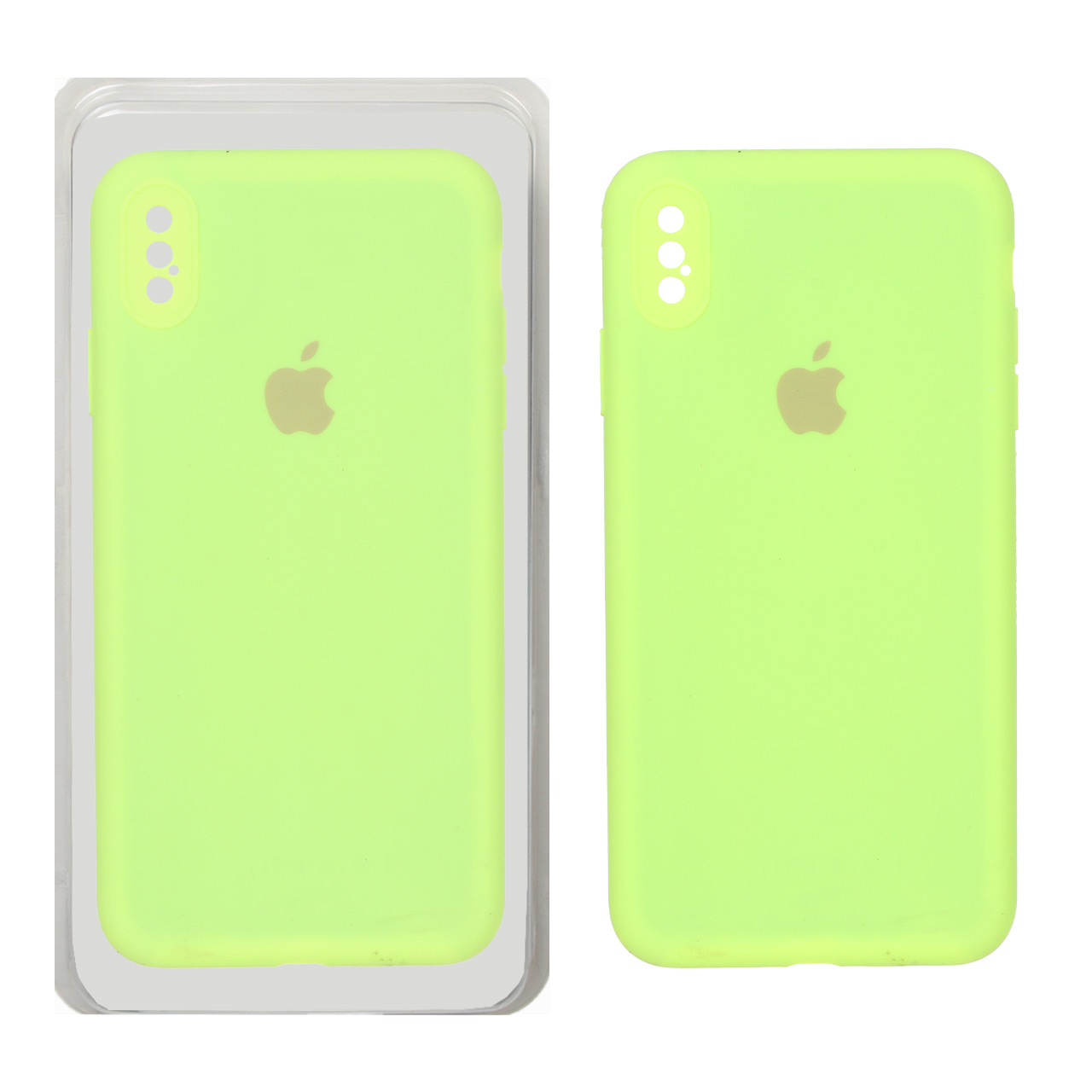 قاب سیلیکونی پاک کنی محافظ لنزدار اورجینال Apple iPhone X Max / iPhone XS Max - سبز فسفری (پک اصلی)
