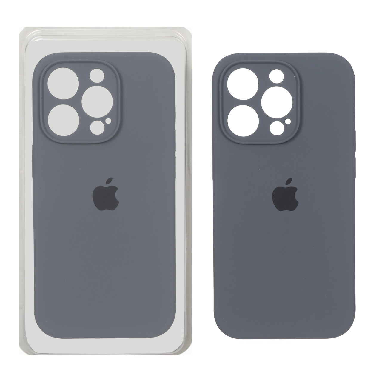 قاب سیلیکونی پاک کنی محافظ لنزدار اورجینال Apple iPhone 14 Pro - ذغالی (پک اصلی)