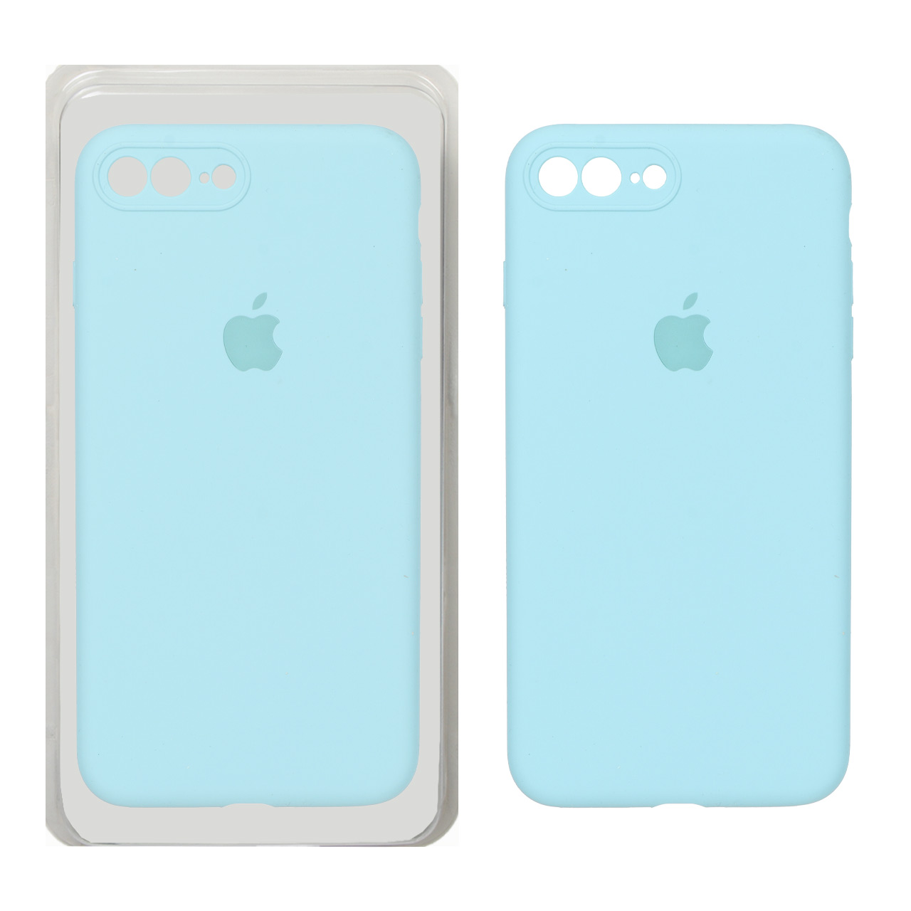 قاب سیلیکونی پاک کنی محافظ لنزدار اورجینال Apple iPhone 7 Plus / iPhone 8 Plus - فیروزه ای (پک اصلی)
