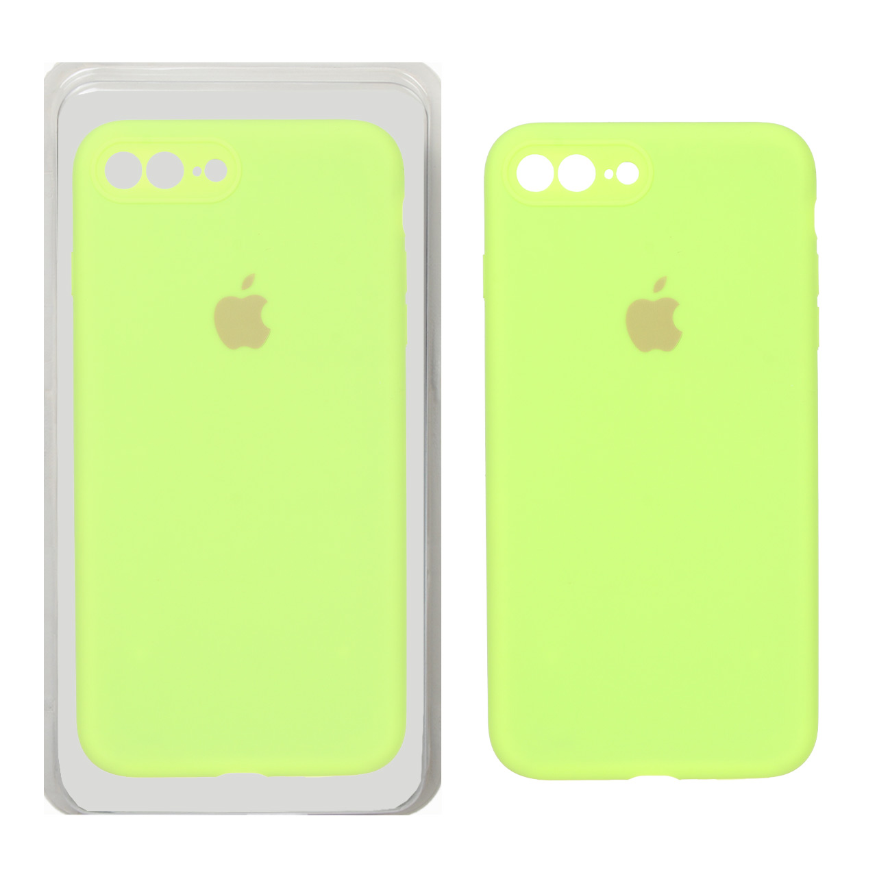 قاب سیلیکونی پاک کنی محافظ لنزدار اورجینال Apple iPhone 7 Plus / iPhone 8 Plus - سبز فسفری (پک اصلی)