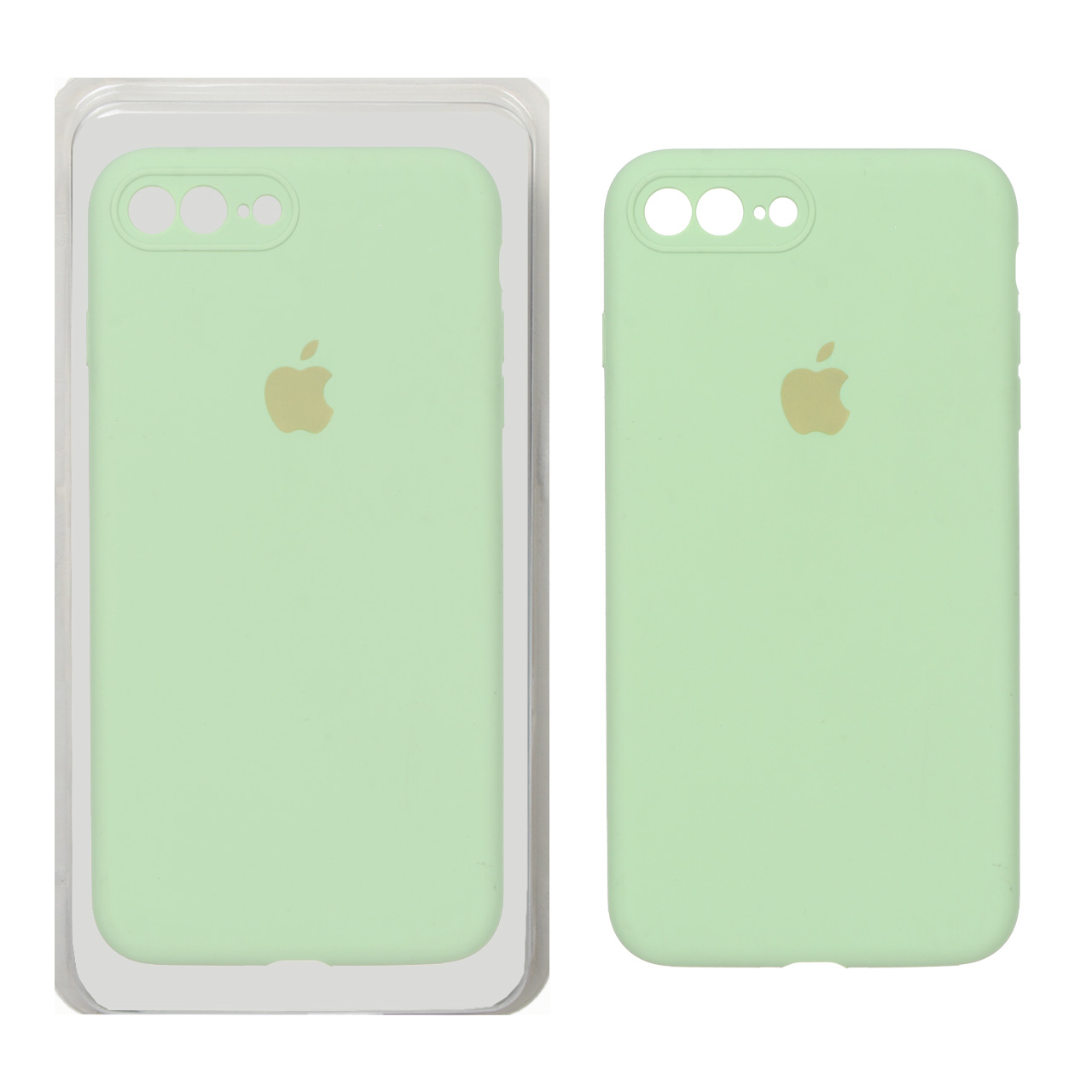 قاب سیلیکونی پاک کنی محافظ لنزدار اورجینال Apple iPhone 7 Plus / iPhone 8 Plus - سبز روشن (پک اصلی)