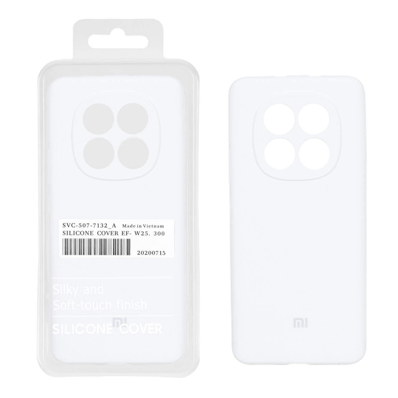 قاب سیلیکونی پاک کنی اورجینال درجه یک Xiaomi Redmi Note 15 - سفید (پک دار)