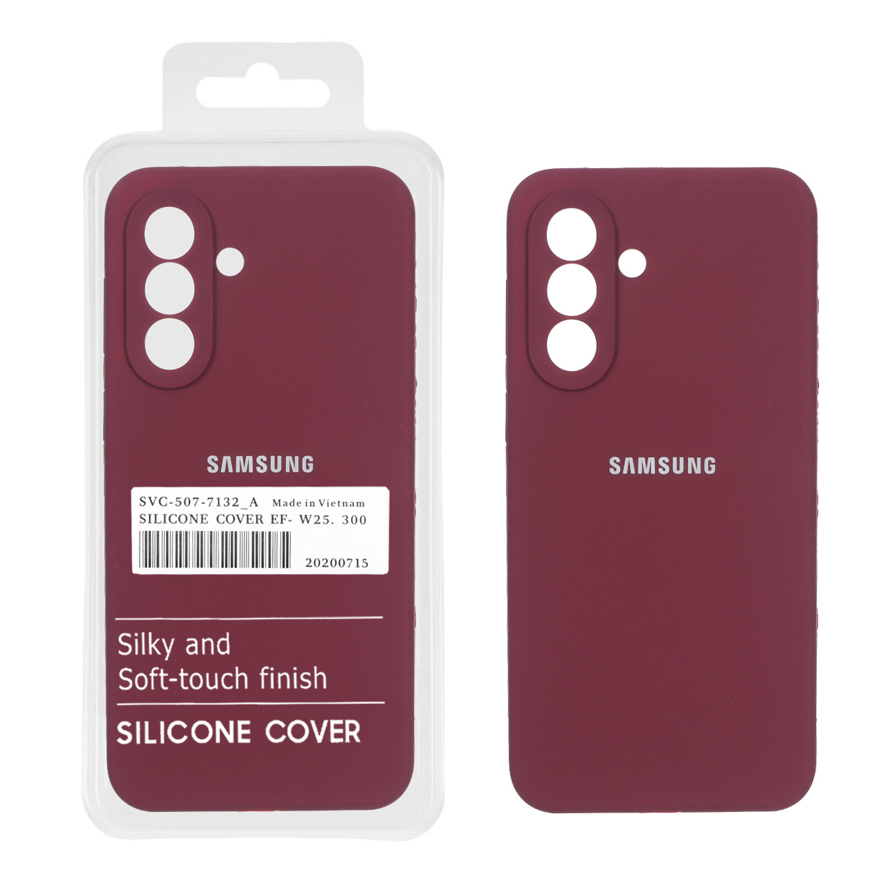 قاب سیلیکونی پاک کنی اورجینال درجه یک Samsung Galaxy A37 - زرشکی (پک دار)