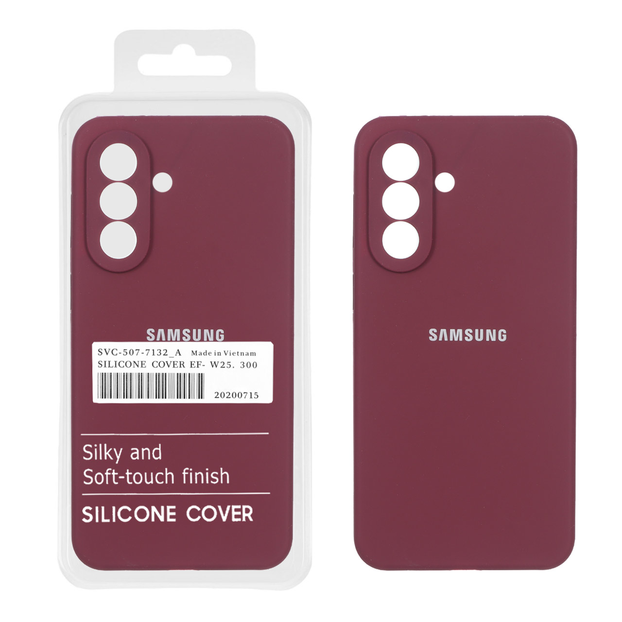 قاب سیلیکونی پاک کنی اورجینال درجه یک Samsung Galaxy A57 - زرشکی (پک دار)