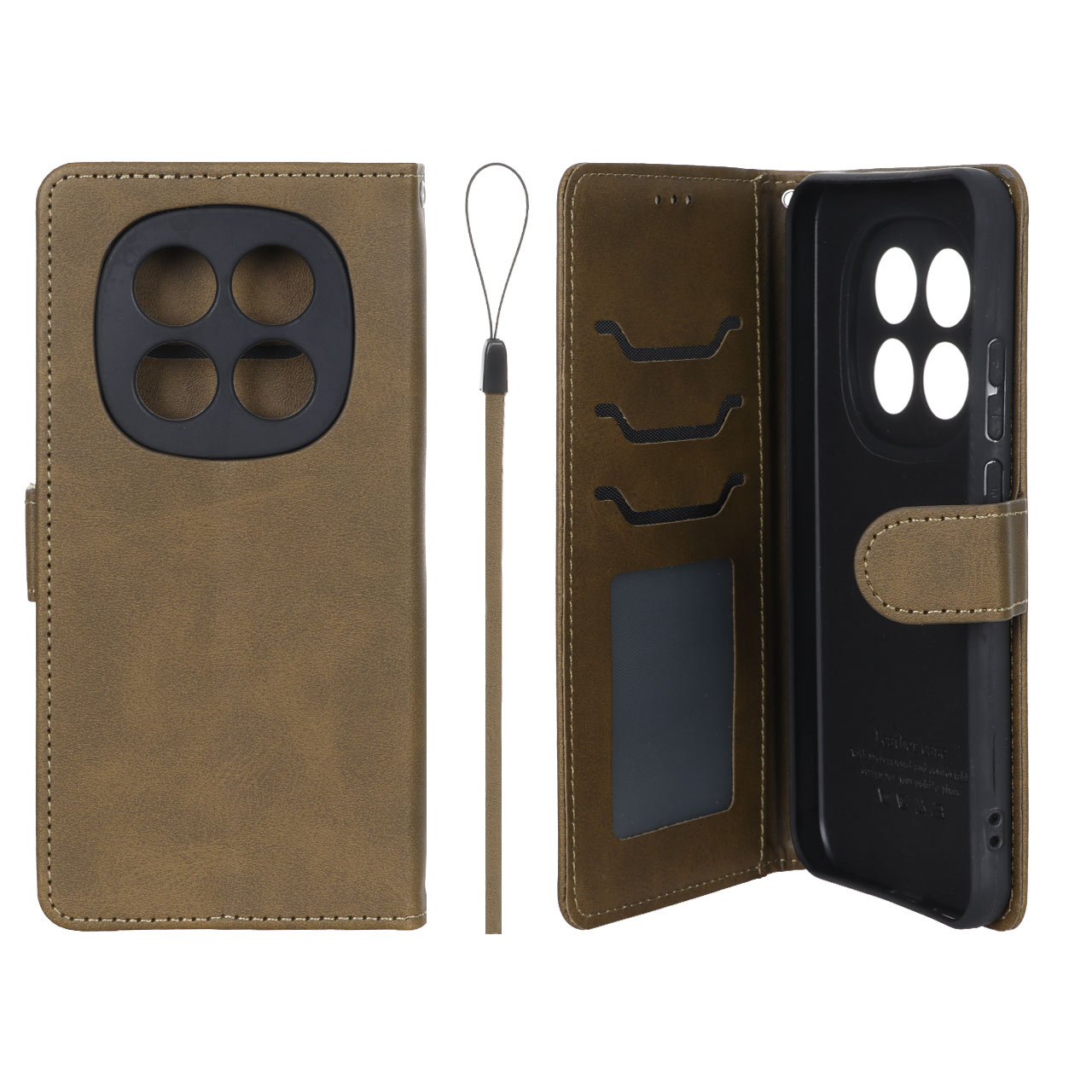کیف موبایل مگنتی درجه یک داخل خز MNC Plus مدل Xiaomi Redmi Note 15 Pro 5G - سبز زیتونی