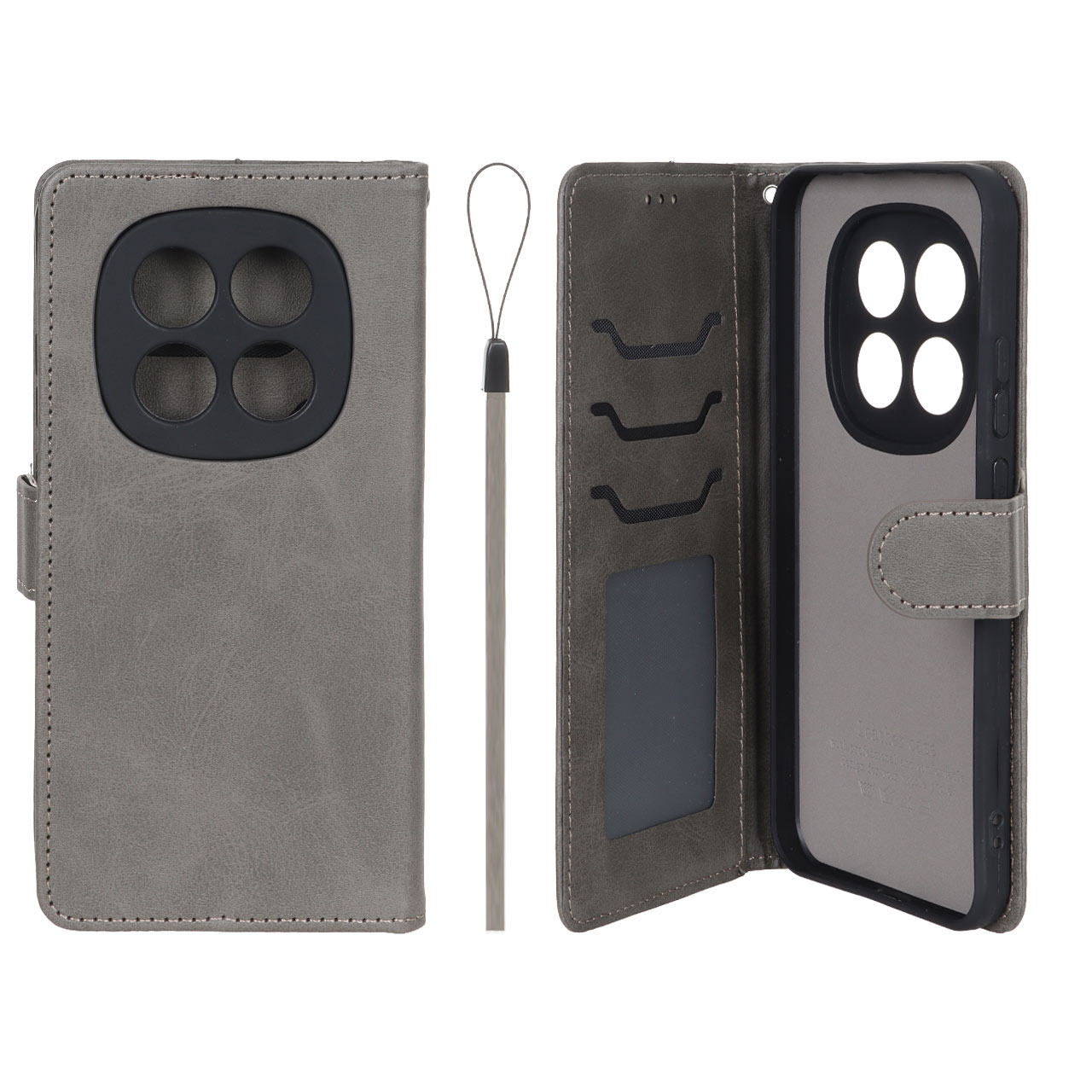 کیف موبایل مگنتی درجه یک داخل خز MNC Plus مدل Xiaomi Redmi Note 15 Pro 5G - خاکستری
