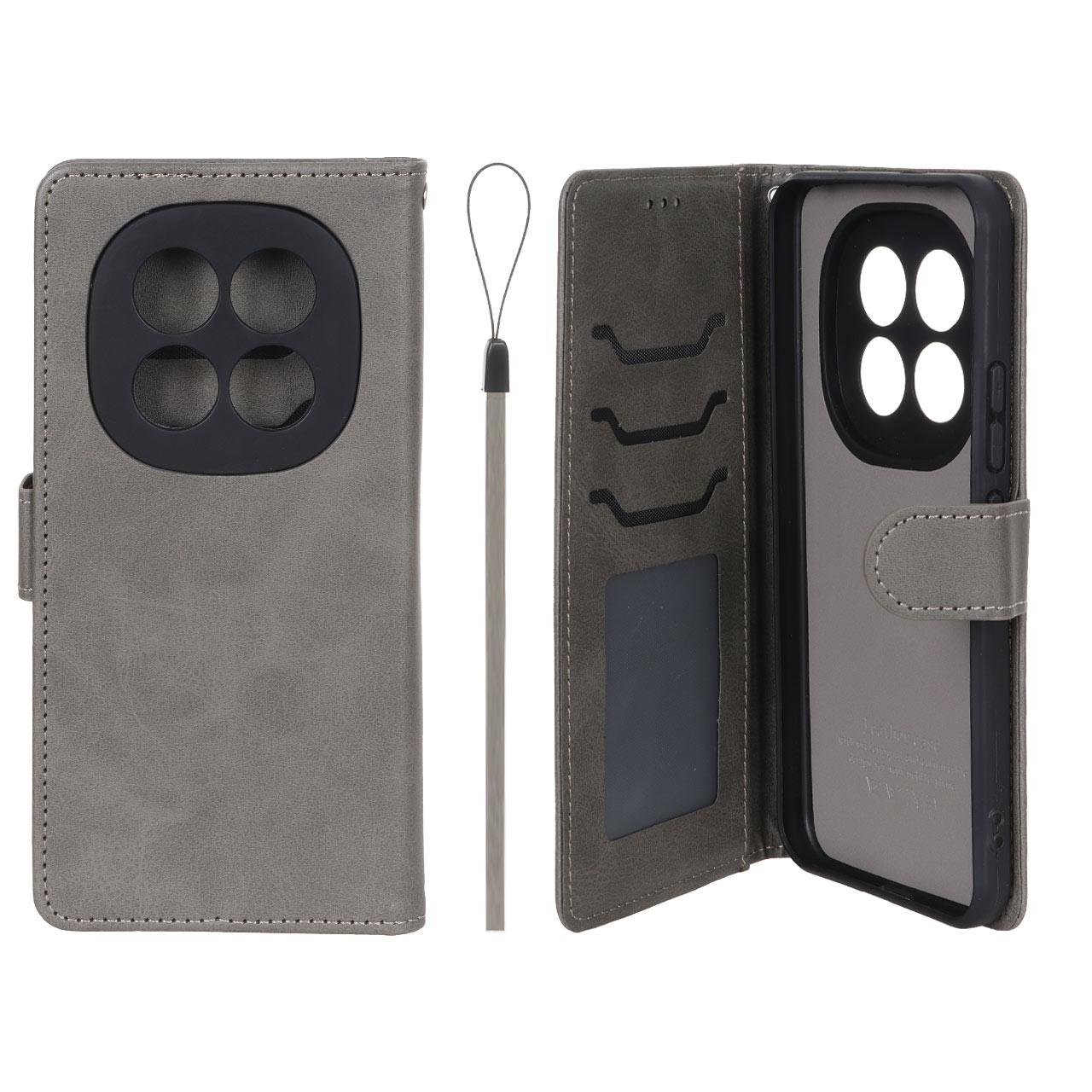 کیف موبایل مگنتی درجه یک داخل خز MNC Plus مدل Xiaomi Redmi Note 15 Pro Plus - خاکستری