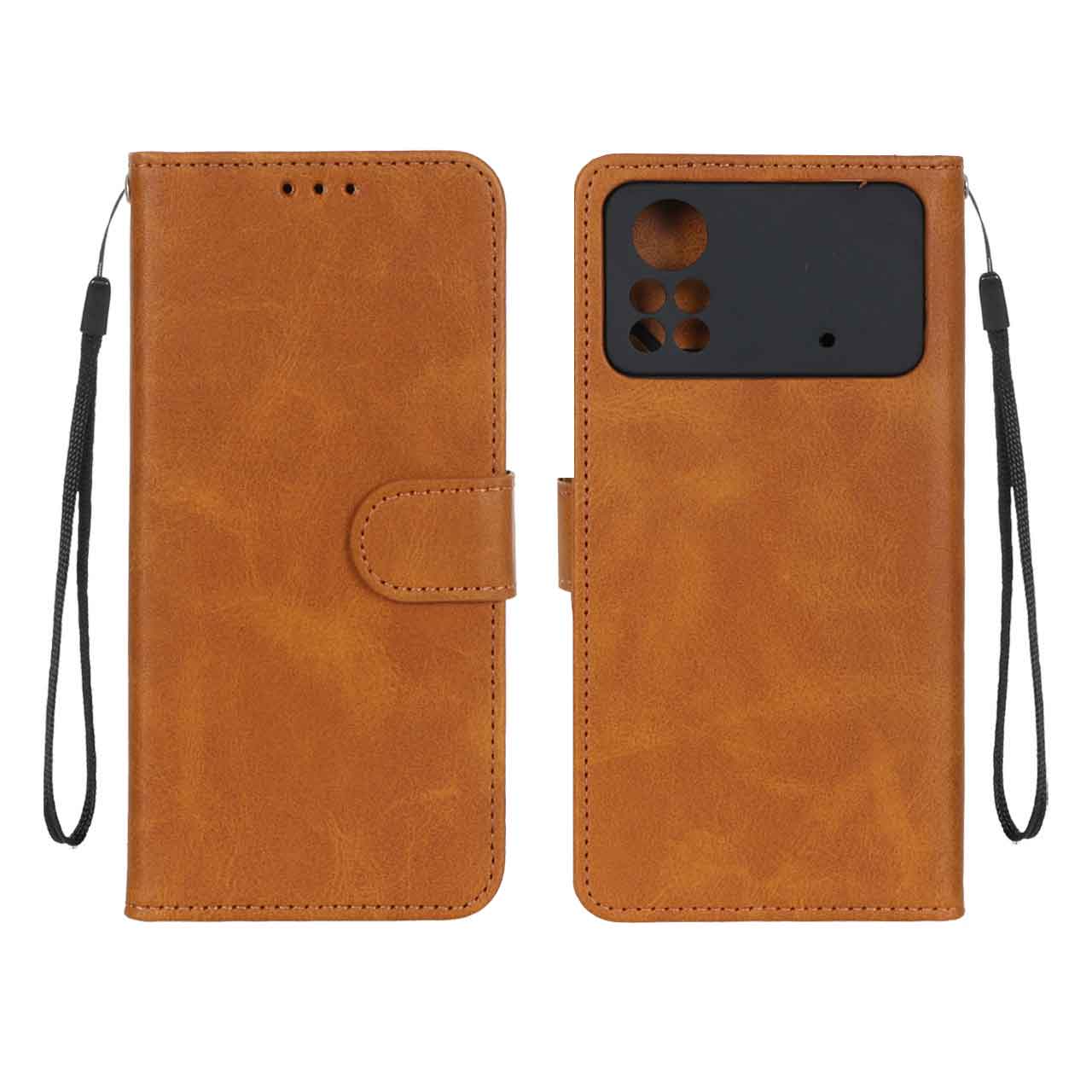 کیف موبایل مگنتی درجه یک MNC مدل Xiaomi Poco X4 Pro - عسلی