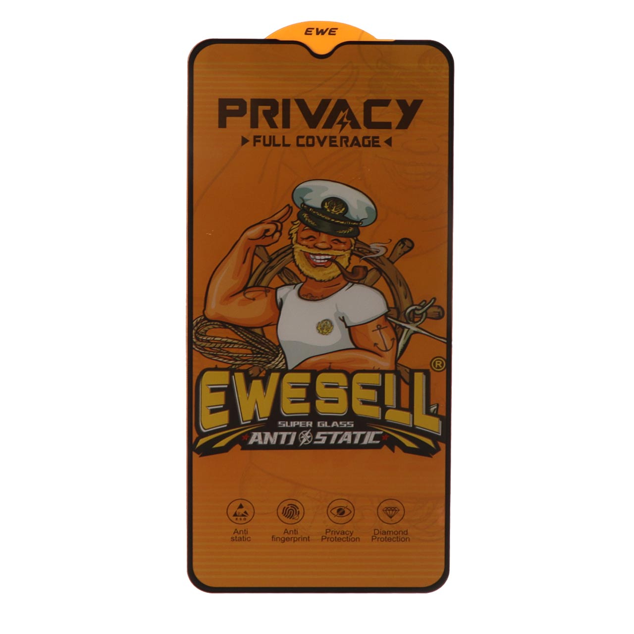 محافظ صفحه نمایش شیشه ای Full Cover Ewesell Anti Static Privacy مدل Samsung Galaxy A12 / A02 / A02S / A03 / A03S / A03 Core / A04 / A04S / A04E / A13 / A23 / A32 5G / M02 / M04 / M12 / M13 / M23 / M33 /F13 / A1 Plus / A2 Plus / M4 / M5 / C30 / C30S
