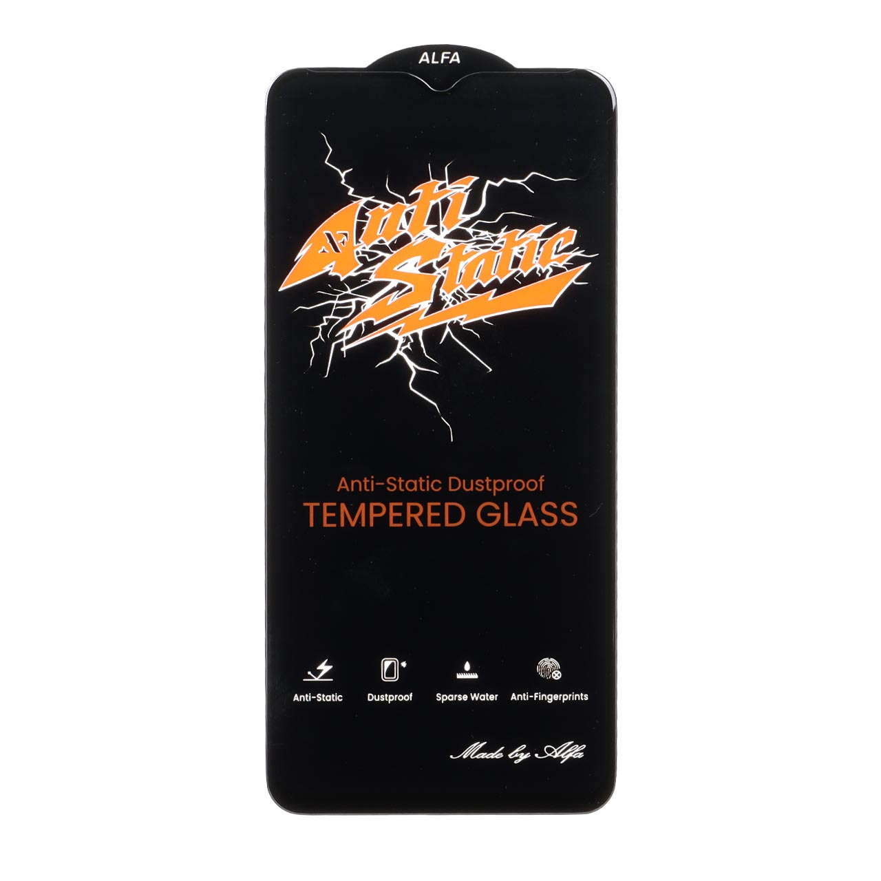 محافظ صفحه نمایش شیشه ای Full Cover Anti Static ALFA مدل Samsung Galaxy A12 / A02 / A02S / A03 / A03S / A03 Core / A04 / A04S / A04E / A13 / A23 / A32 5G / M02 / M04 / M12 / M13 / M23 / M33 /F13 / A1 Plus / A2 Plus / M4 / M5 / C30 / C30S