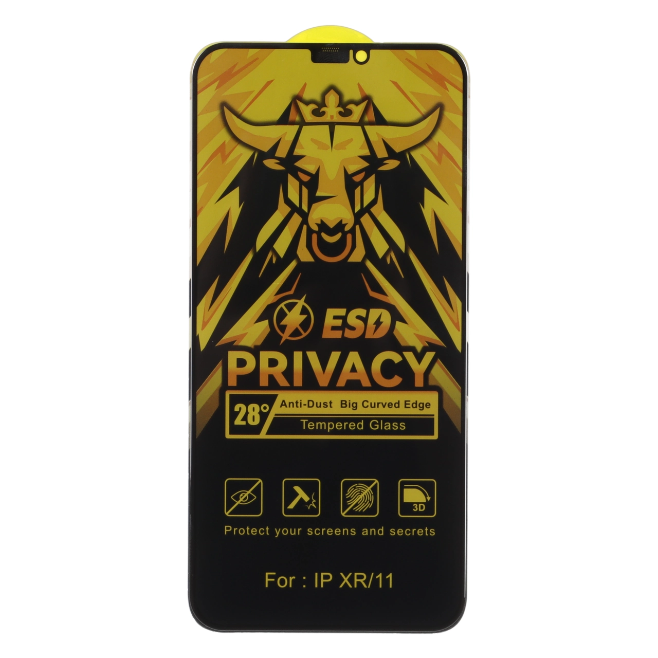محافظ صفحه نمایش شیشه ای Full Cover Privacy Bull Privacy - ESD مدل Apple iPhone 11 / iPhone XR