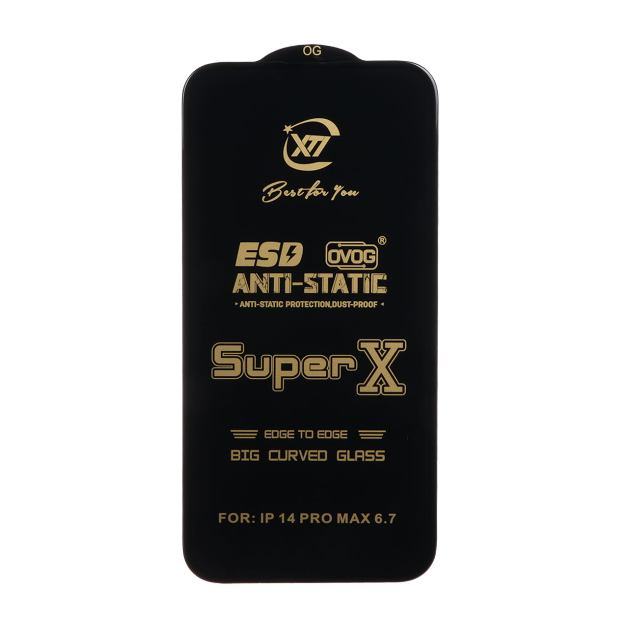محافظ صفحه نمایش آنتی استاتیک iPhone 14 Pro Max - Full Cover Super X - مشکی (بدون پک)