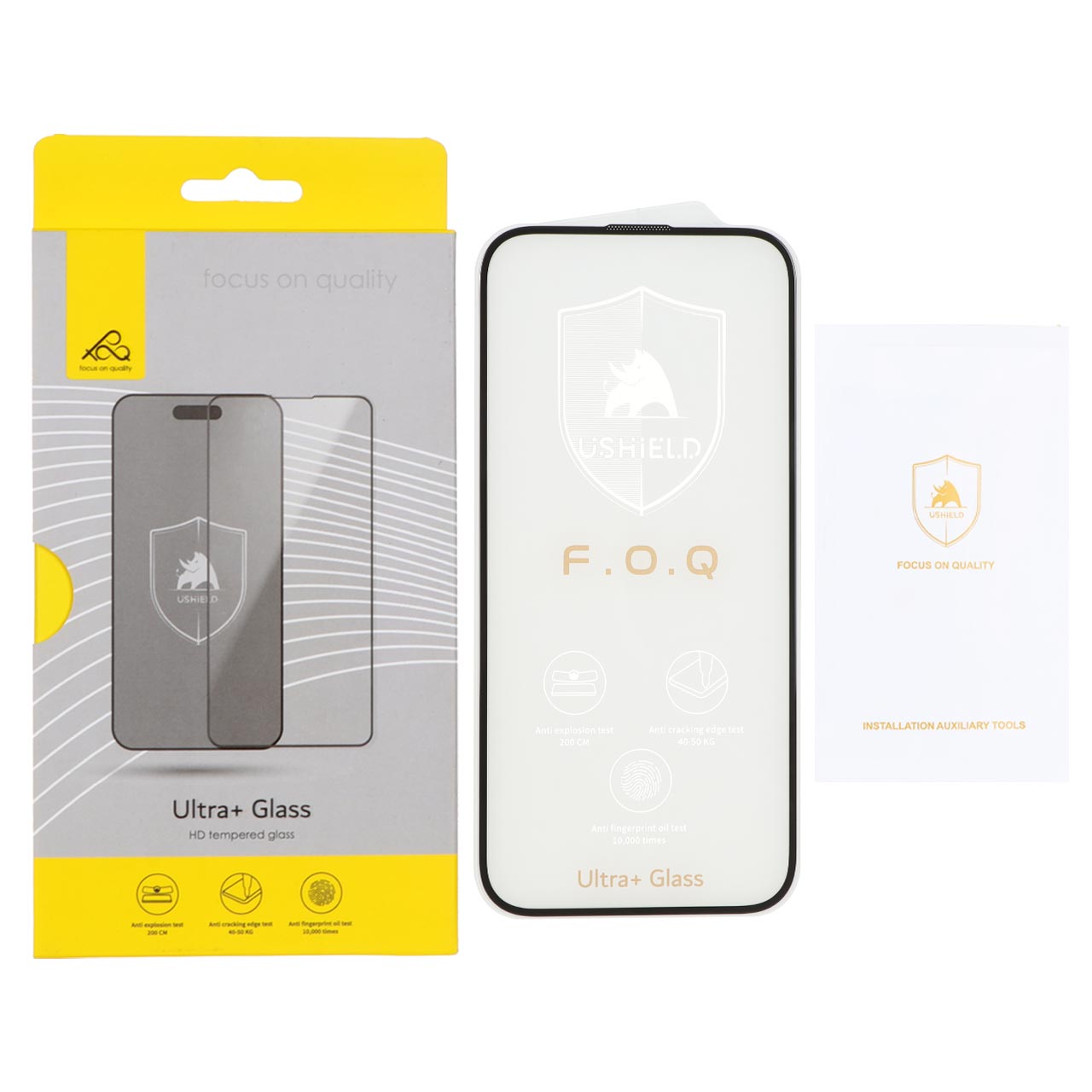محافظ صفحه نمایش شیشه ای اورجینال Ultra Glass Ushield مدل Apple iPhone 16 / iPhone 15 / iPhone 14 Pro (پک دار)