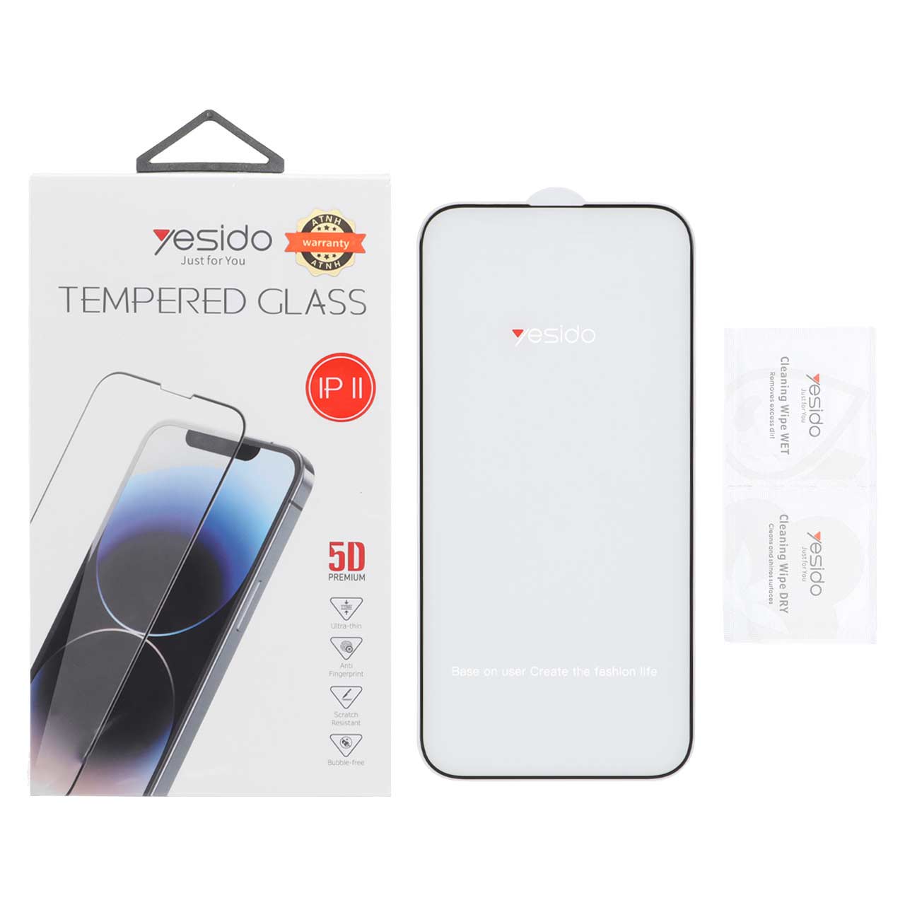 محافظ صفحه نمایش شیشه ای اورجینال TEMPERED Glass Yesido مدل Apple iPhone 14 pro max (پک دار)