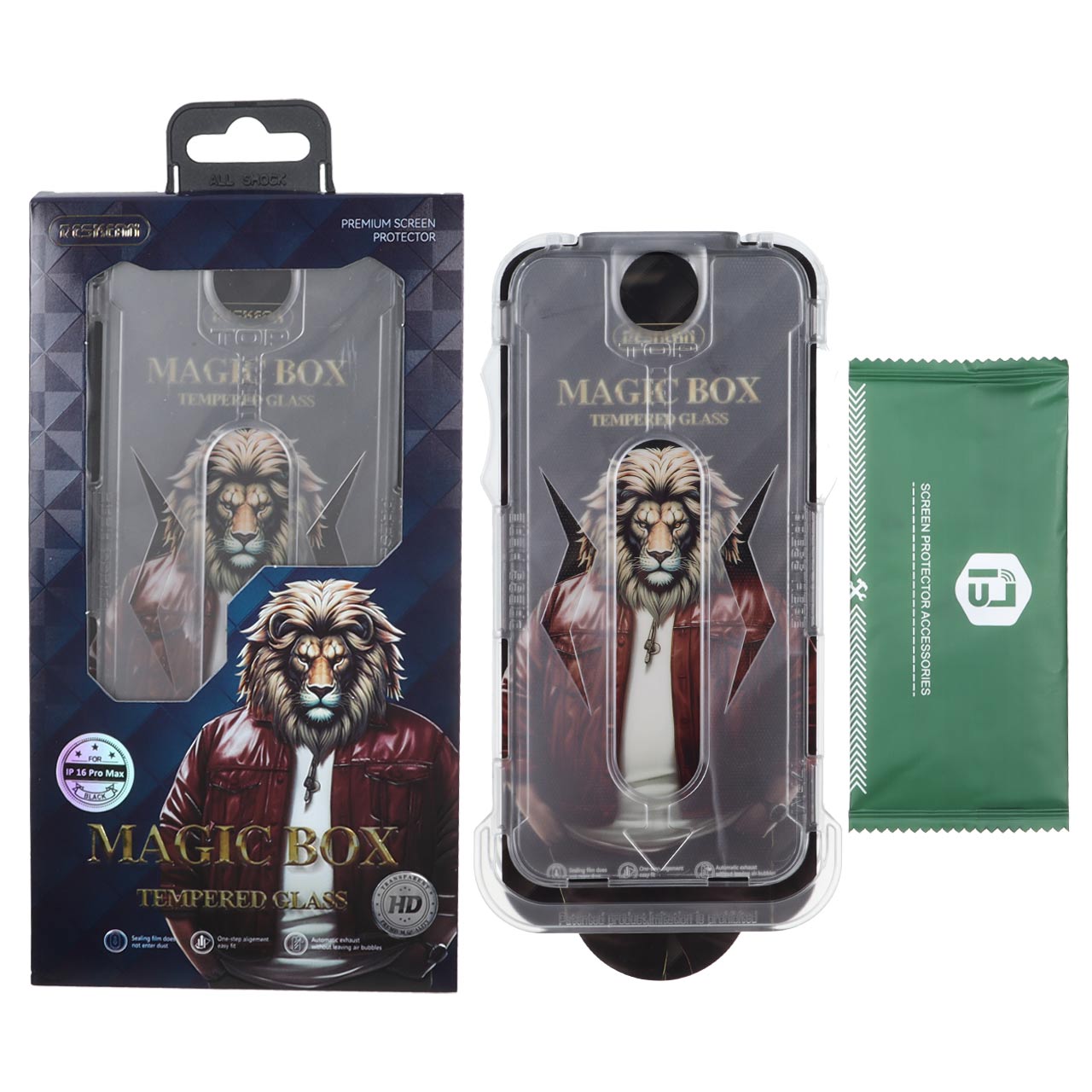 محافظ صفحه نمایش شیشه ای اورجینال RESKEAN - Magic Glass Box مدل Apple iPhone 16 Pro Max (پک دار)