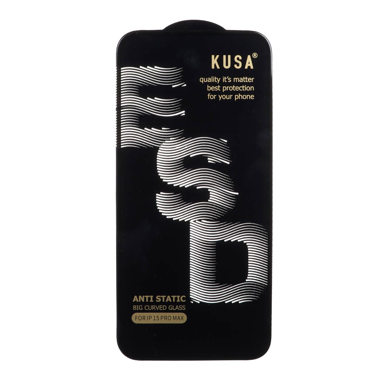 محافظ صفحه نمایش شیشه ای Full Cover Kusa Anti Static ESD مدل Apple iphone 15 Pro Max