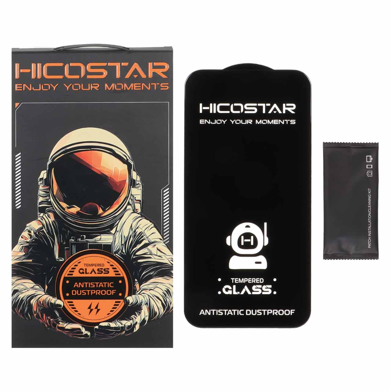 محافظ صفحه نمایش شیشه ای Apple iPhone 13 / iPhone 13 Pro / iPhone 14 / 16e - Full Cover Anti Static Hicostar (پک دار)
