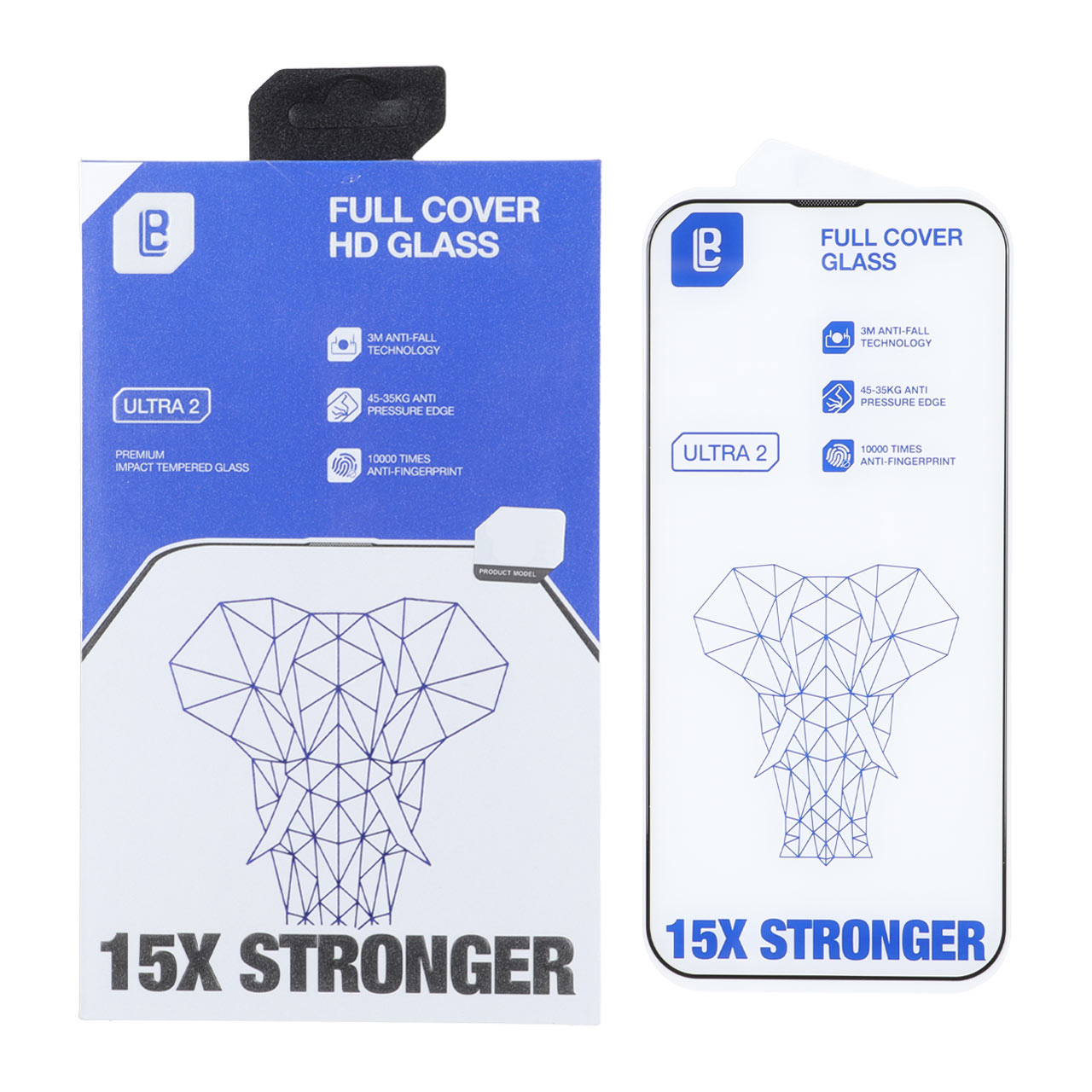 محافظ صفحه نمایش شیشه ای Full Cover Lanbi - 15X Stronger مدل Apple iPhone 13 / iPhone 13 Pro / iPhone 14 / 16e (پک دار)