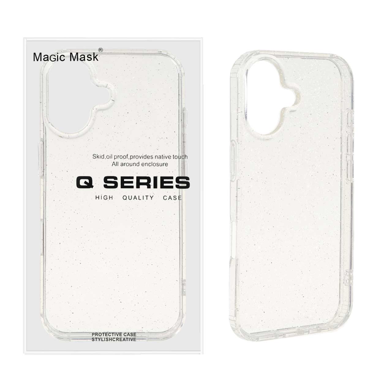 قاب اورجینال پشت سخت شفاف اکلیلی Apple iPhone 16 (پک دار)