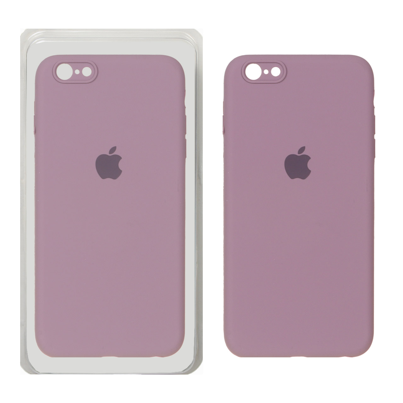 قاب سیلیکونی پاک کنی محافظ لنزدار اورجینال Apple iPhone 6 Plus / iPhone 6s Plus - بنفش کدر (پک دار)