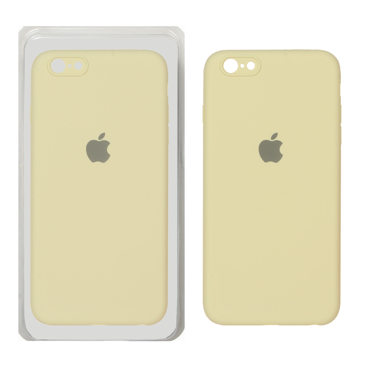 قاب سیلیکونی پاک کنی محافظ لنزدار اورجینال Apple iPhone 6 Plus / iPhone 6s Plus - لیمویی (پک دار)