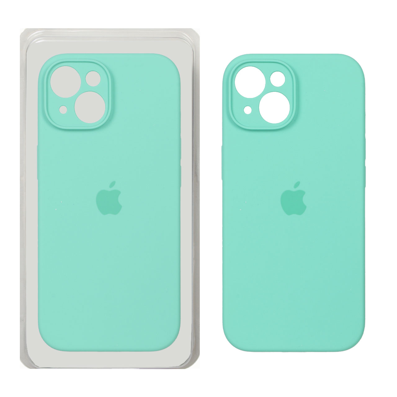 قاب سیلیکونی پاک کنی محافظ لنزدار اورجینال Apple iPhone 15 - سبز روشن (پک اصلی)