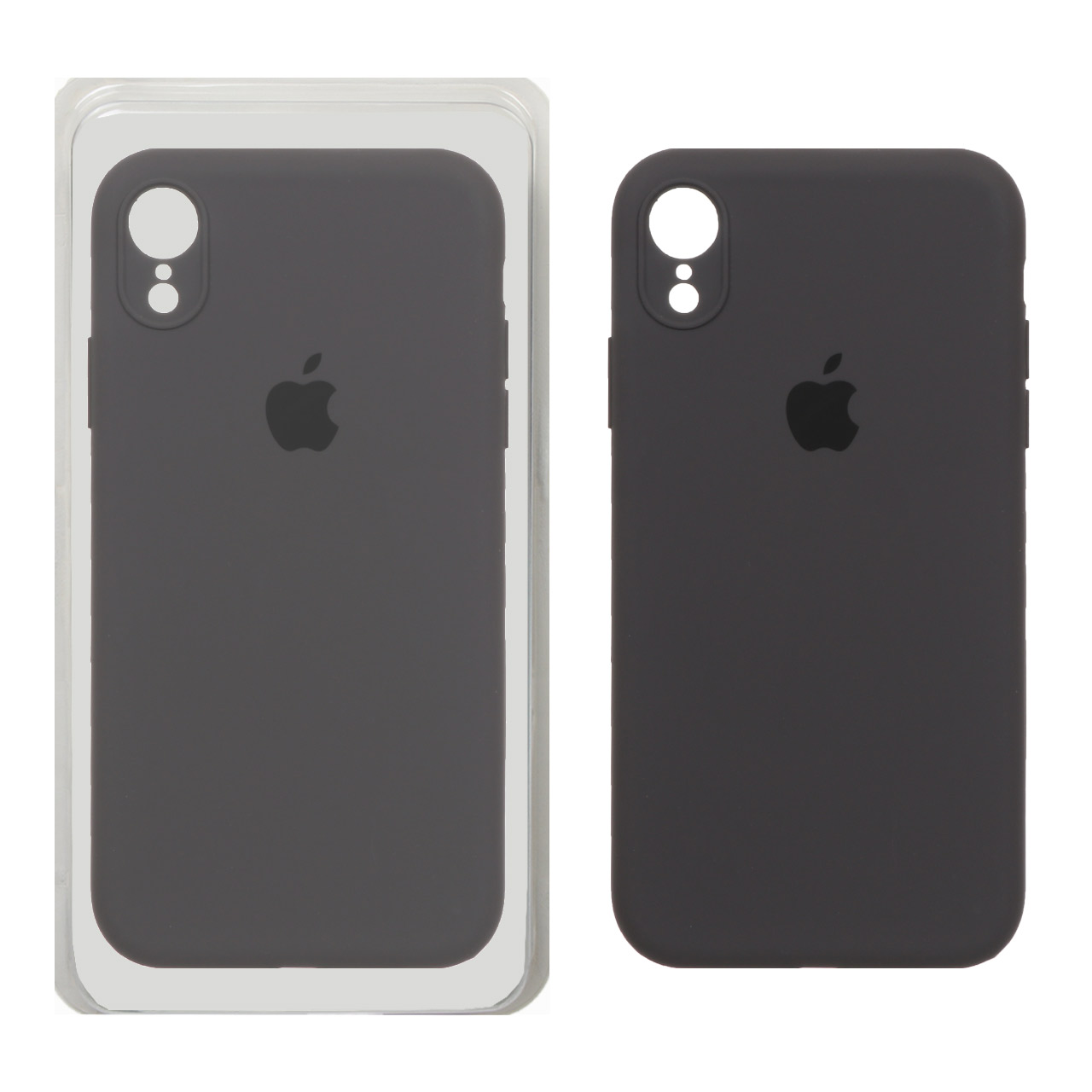 قاب سیلیکونی پاک کنی محافظ لنزدار اورجینال Apple iPhone XR - ذغالی (پک اصلی)