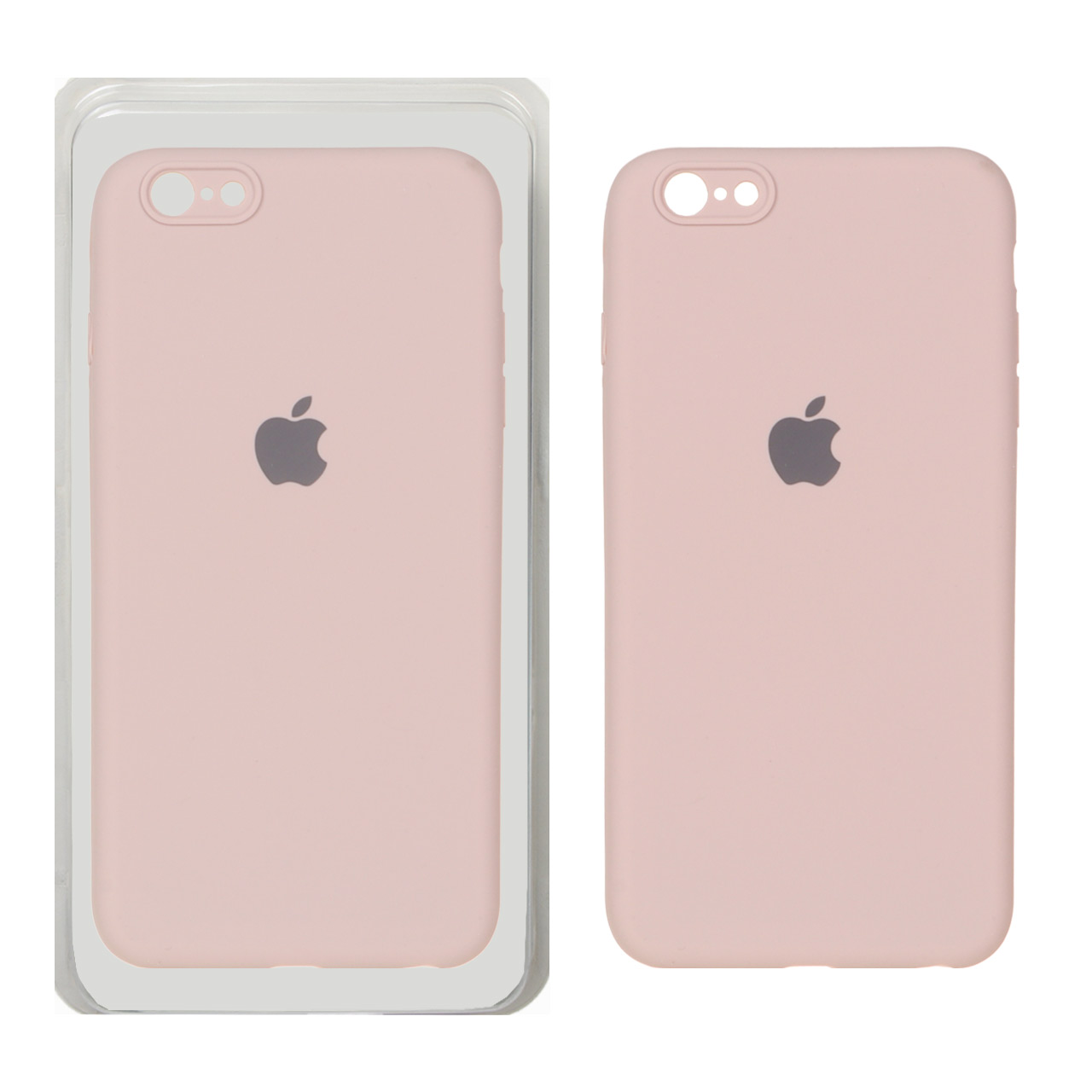 قاب سیلیکونی پاک کنی محافظ لنزدار اورجینال Apple iPhone 6 Plus / iPhone 6s Plus - صورتی چرک (پک دار)
