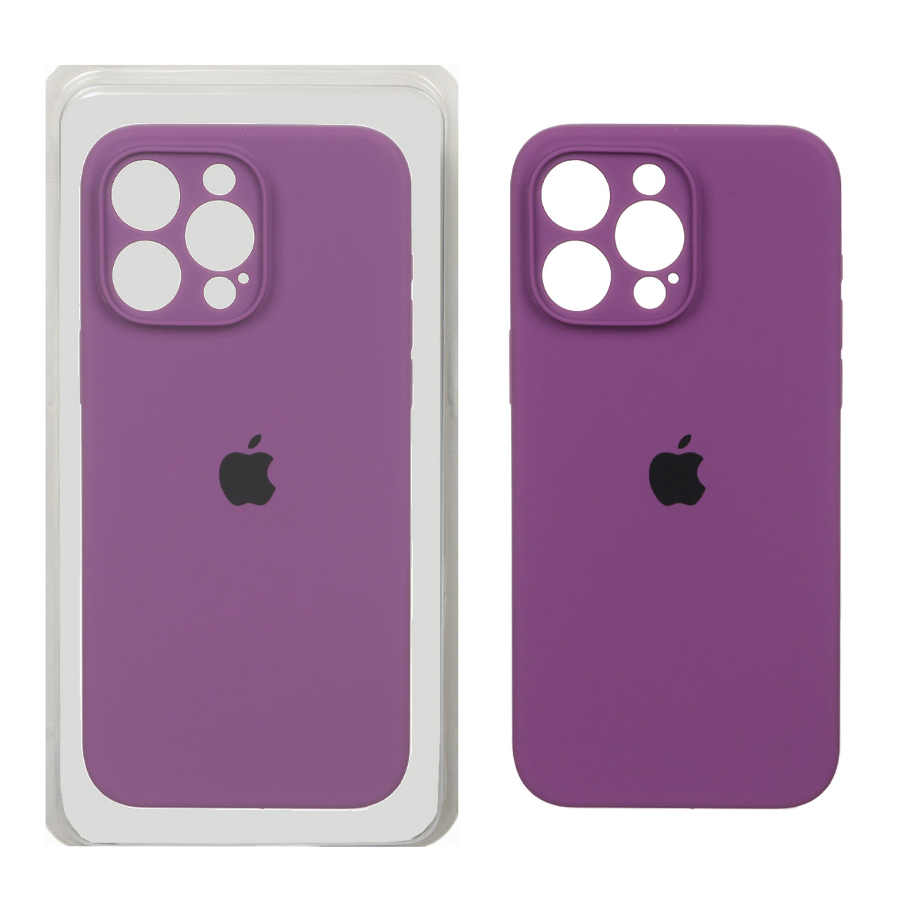 قاب سیلیکونی پاک کنی محافظ لنزدار اورجینال Apple iPhone 15 Pro Max - ارغوانی (پک اصلی)