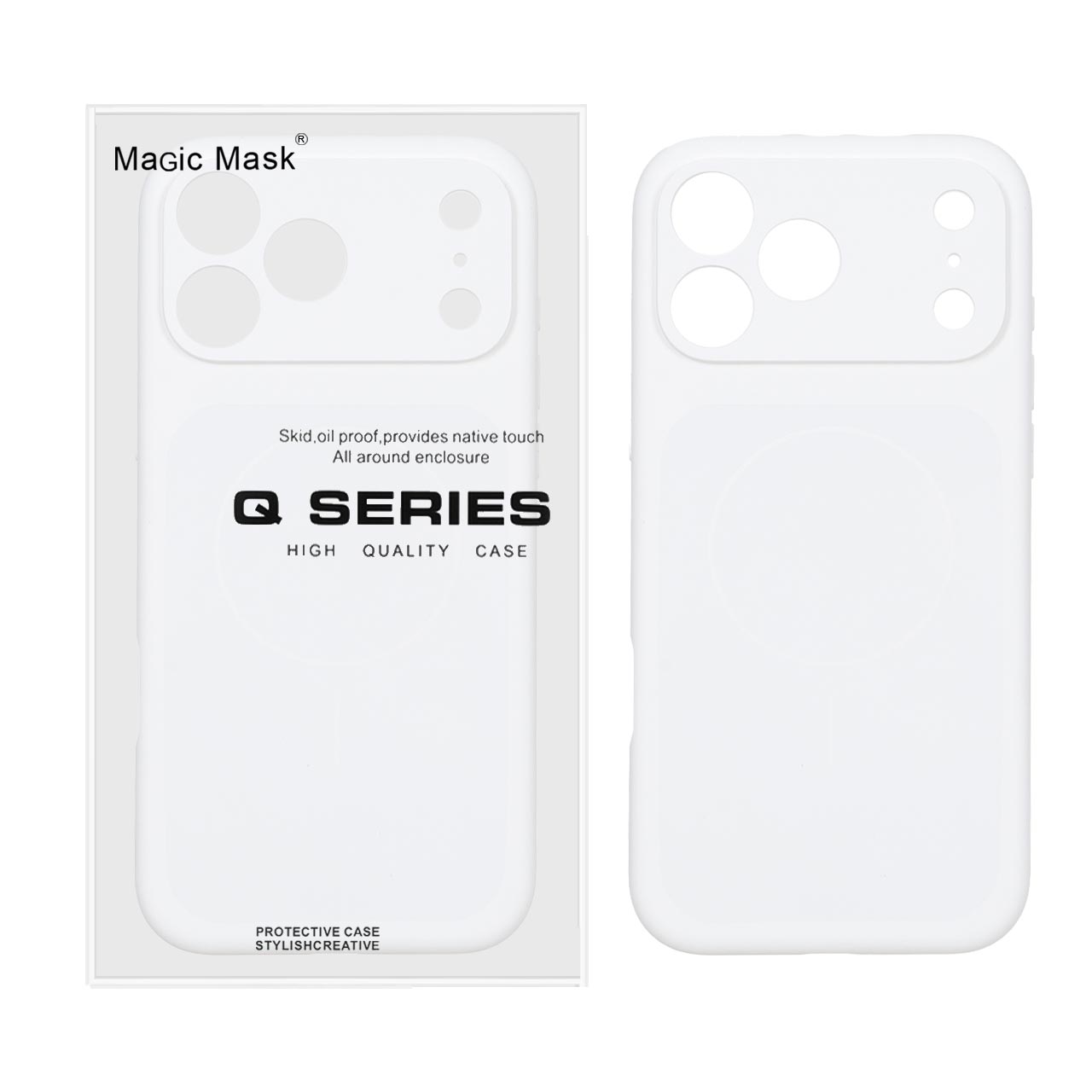 قاب اورجینال سیلیکونی پاک کنی Liquid Silicon MagSafe مدل Apple iPhone 17 Pro Max - سفید (پک دار)