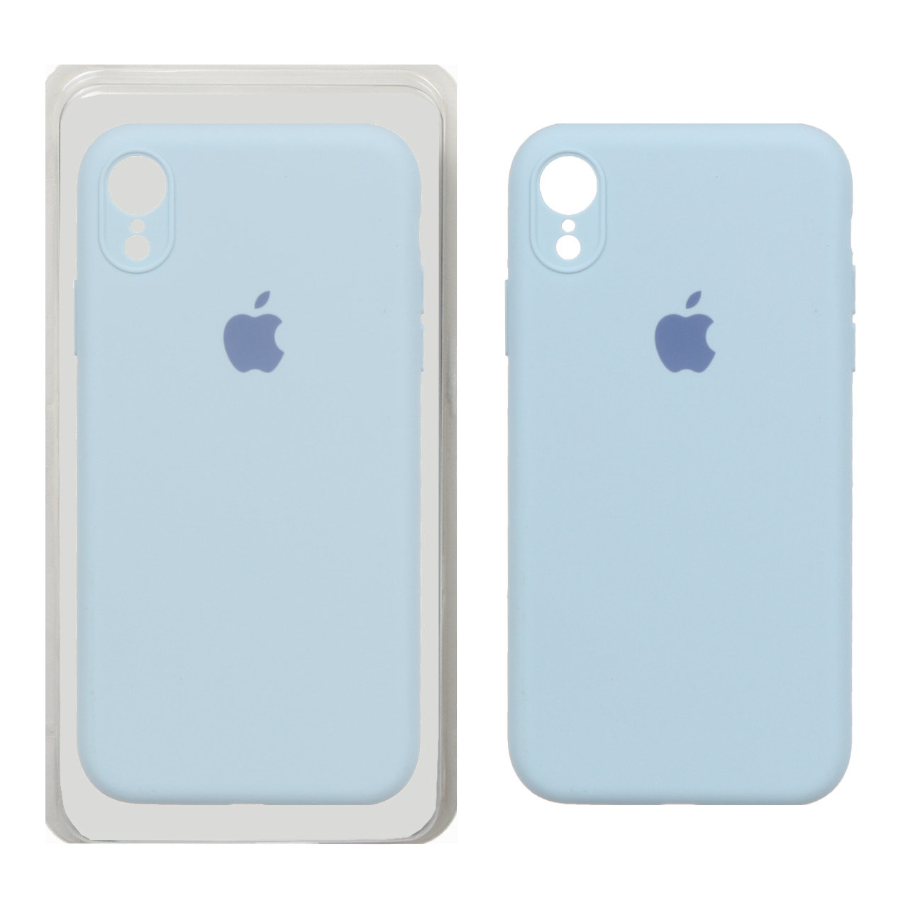 قاب سیلیکونی پاک کنی محافظ لنزدار اورجینال Apple iPhone XR - آبی روشن (پک اصلی)