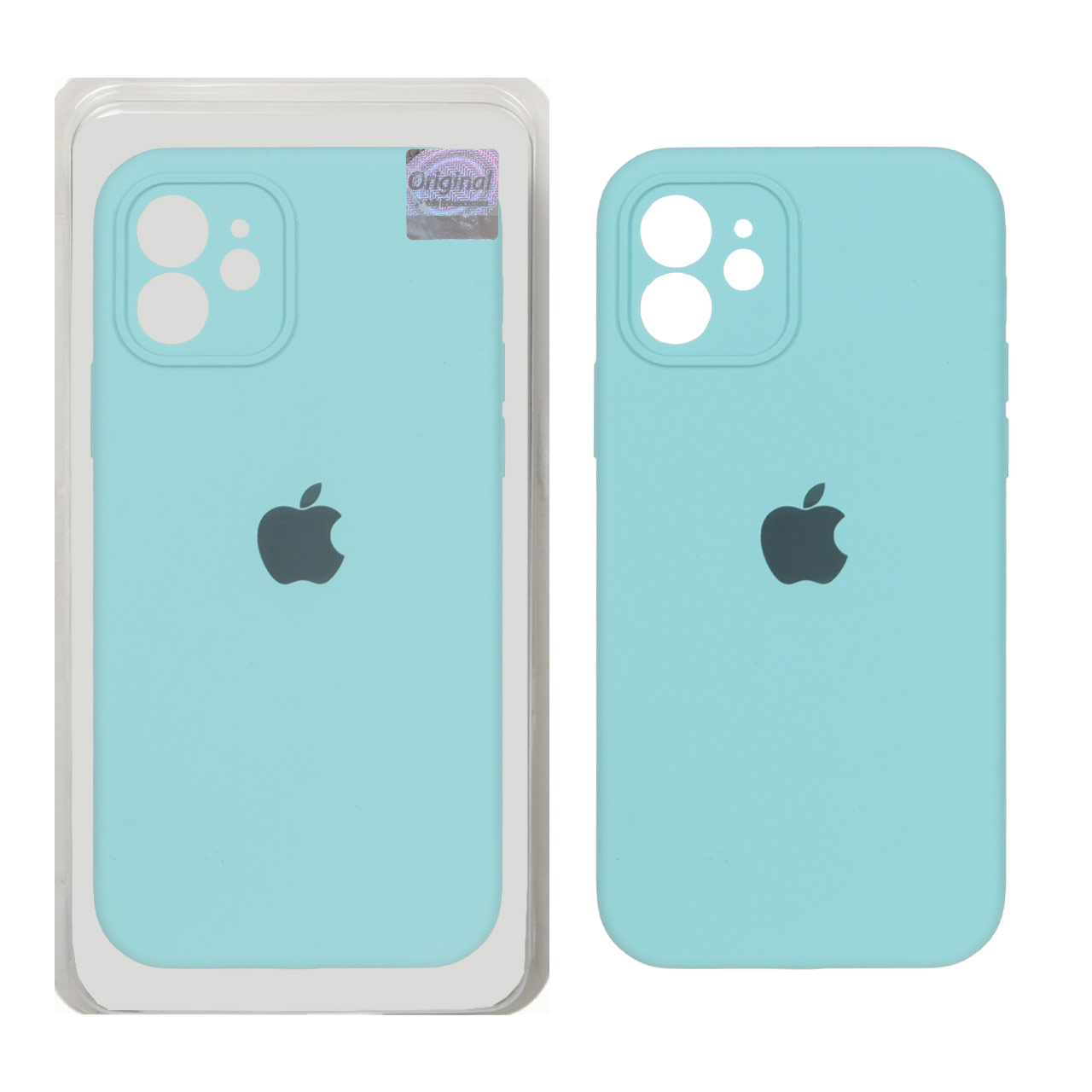 قاب سیلیکونی پاک کنی اورجینال Master Quality مدل Apple iPhone 12 - سبزآبی (پک دار)