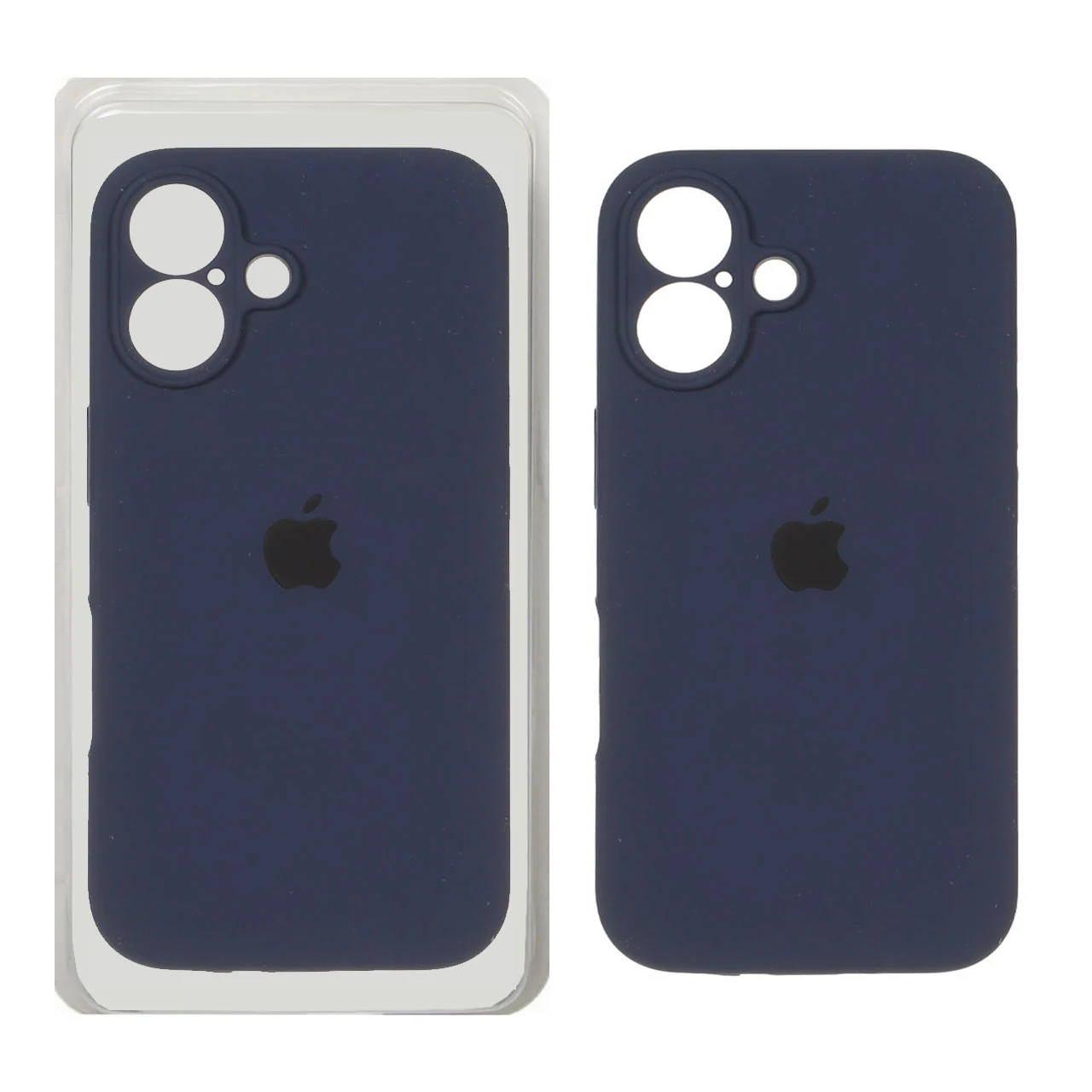 قاب سیلیکونی پاک کنی محافظ لنزدار اورجینال Apple iPhone 16 - سرمه ای تیره (پک دار) - NTC
