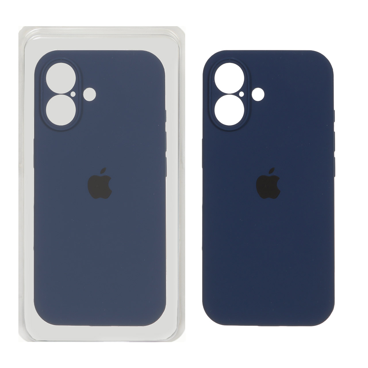 قاب سیلیکونی پاک کنی محافظ لنزدار اورجینال Apple iPhone 16 - سرمه ای (پک اصلی)