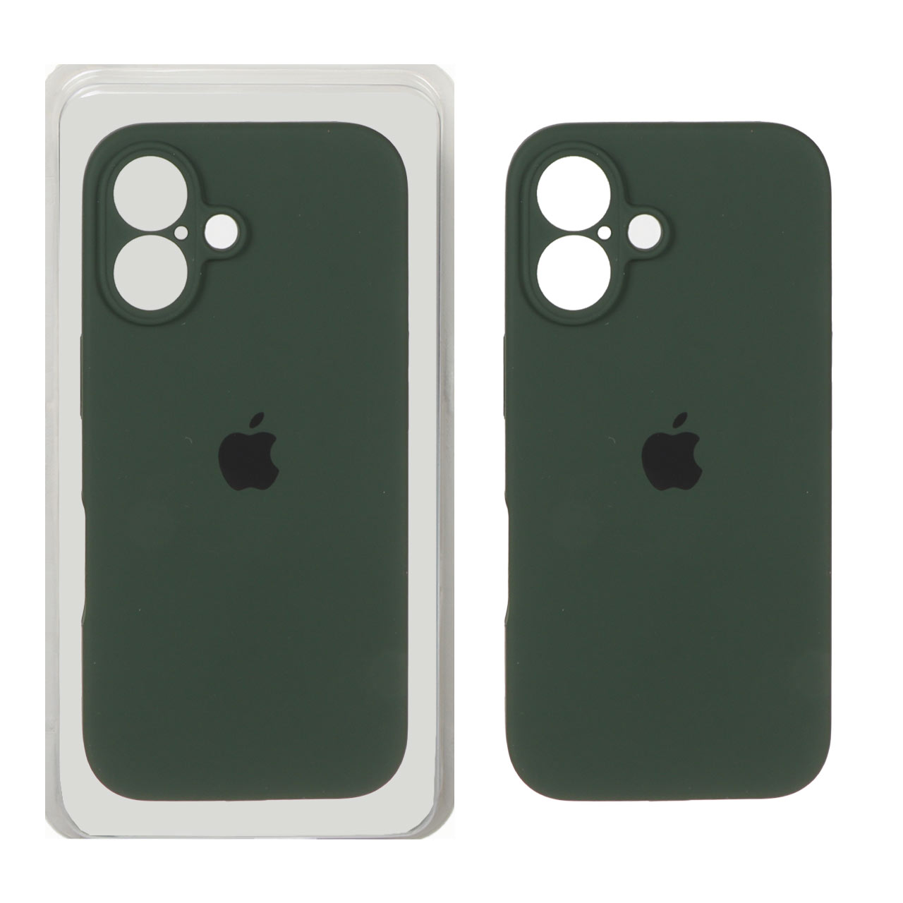 قاب سیلیکونی پاک کنی محافظ لنزدار اورجینال Apple iPhone 16 - سبز تیره (پک دار) - NTC
