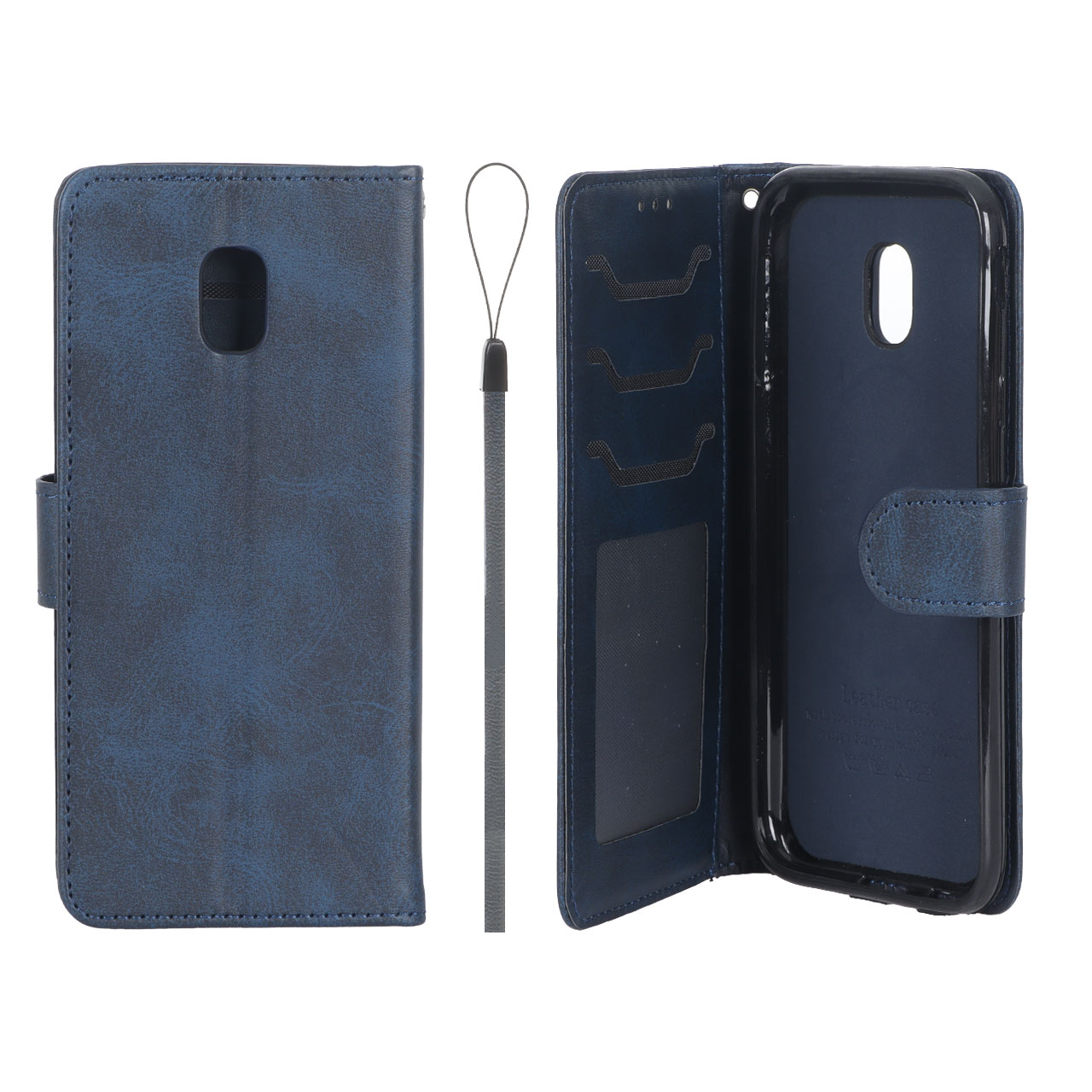 کیف موبایل مگنتی درجه یک داخل خز MNC Plus مدل Samsung Galaxy J3 (2017) / J330 - سرمه ای