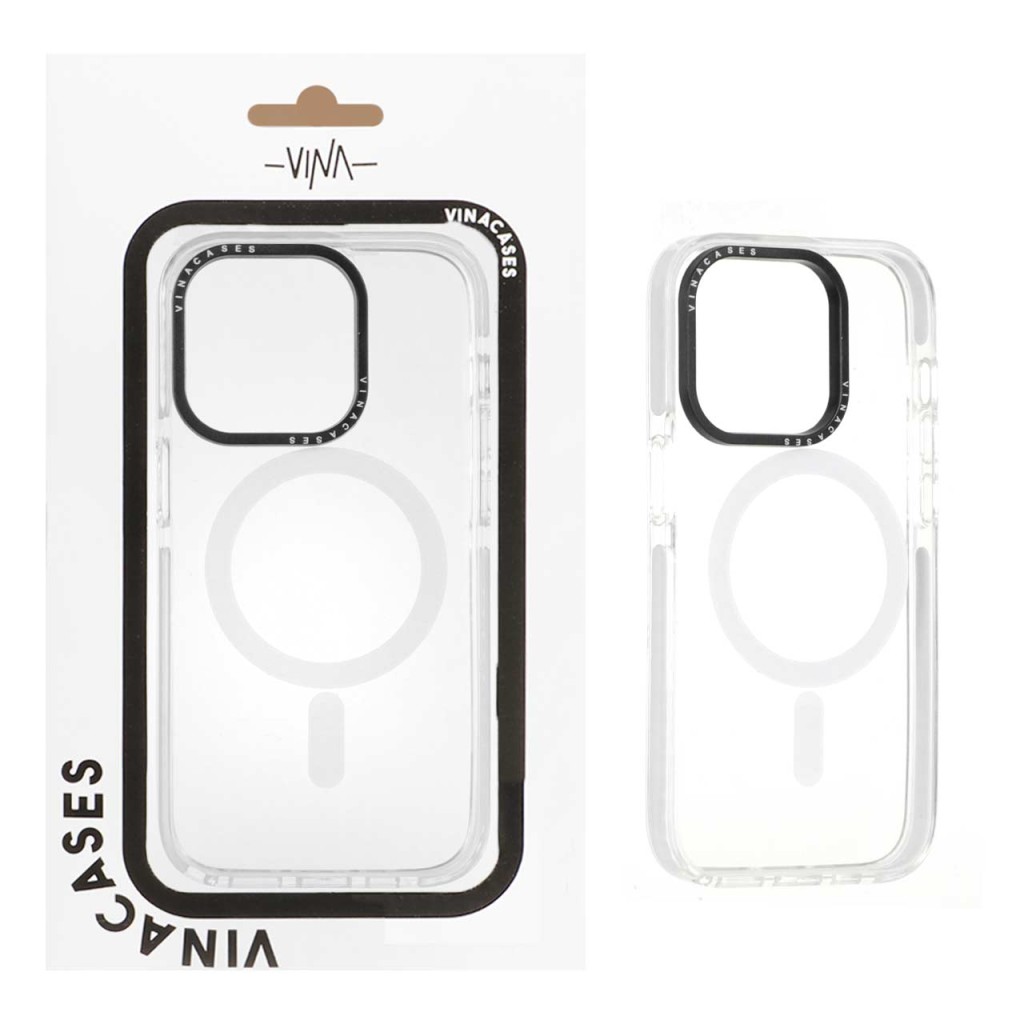 قاب اورجینال Vina شفاف Magsafe مدل Apple iPhone 14 Pro - سفید (پک دار) - VIN