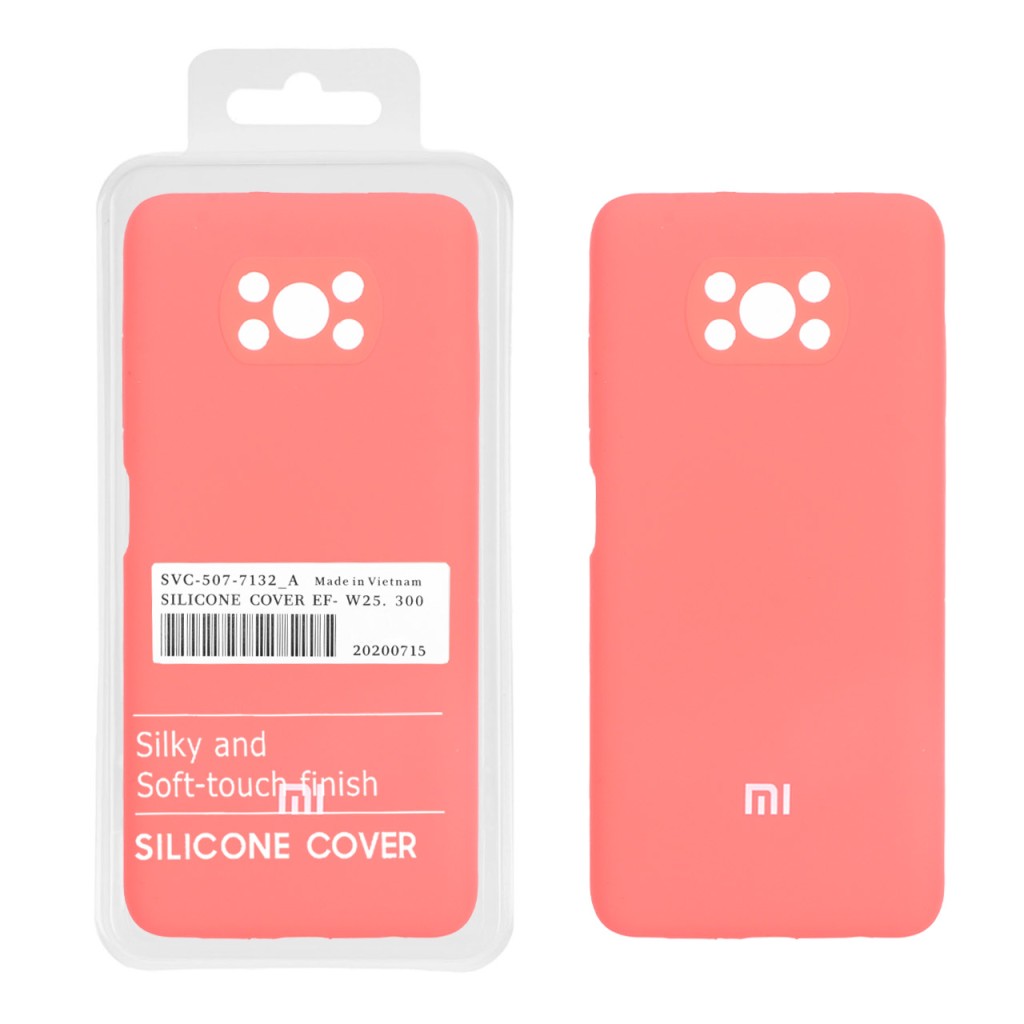 قاب سیلیکونی پاک کنی اورجینال درجه یک Xiaomi Poco X3 / Poco X3 Pro / Poco X3 NFC - مرجانی (پک دار)