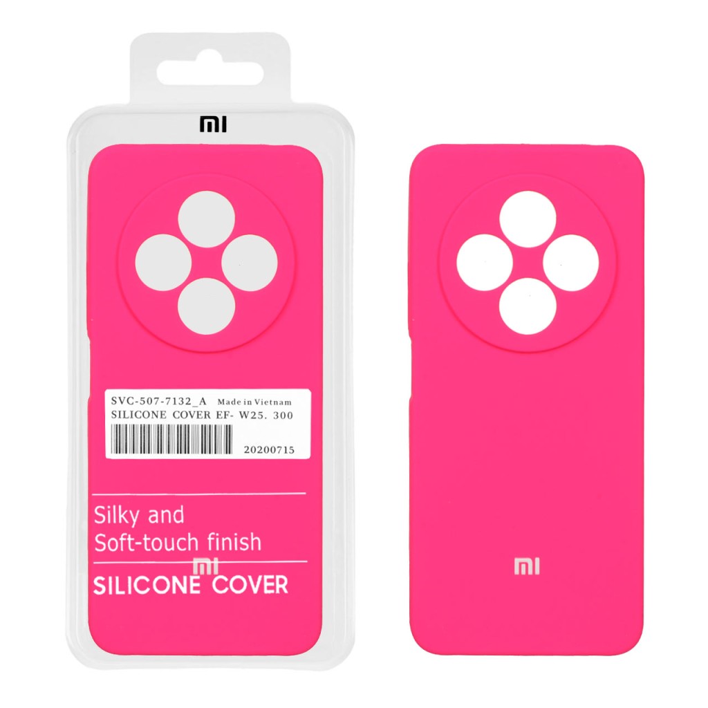 قاب سیلیکونی پاک کنی اورجینال درجه یک Xiaomi Redmi 14C / Redmi A3 Pro / Redmi A4 / Poco C75 - صورتی فانتزی (پک دار)