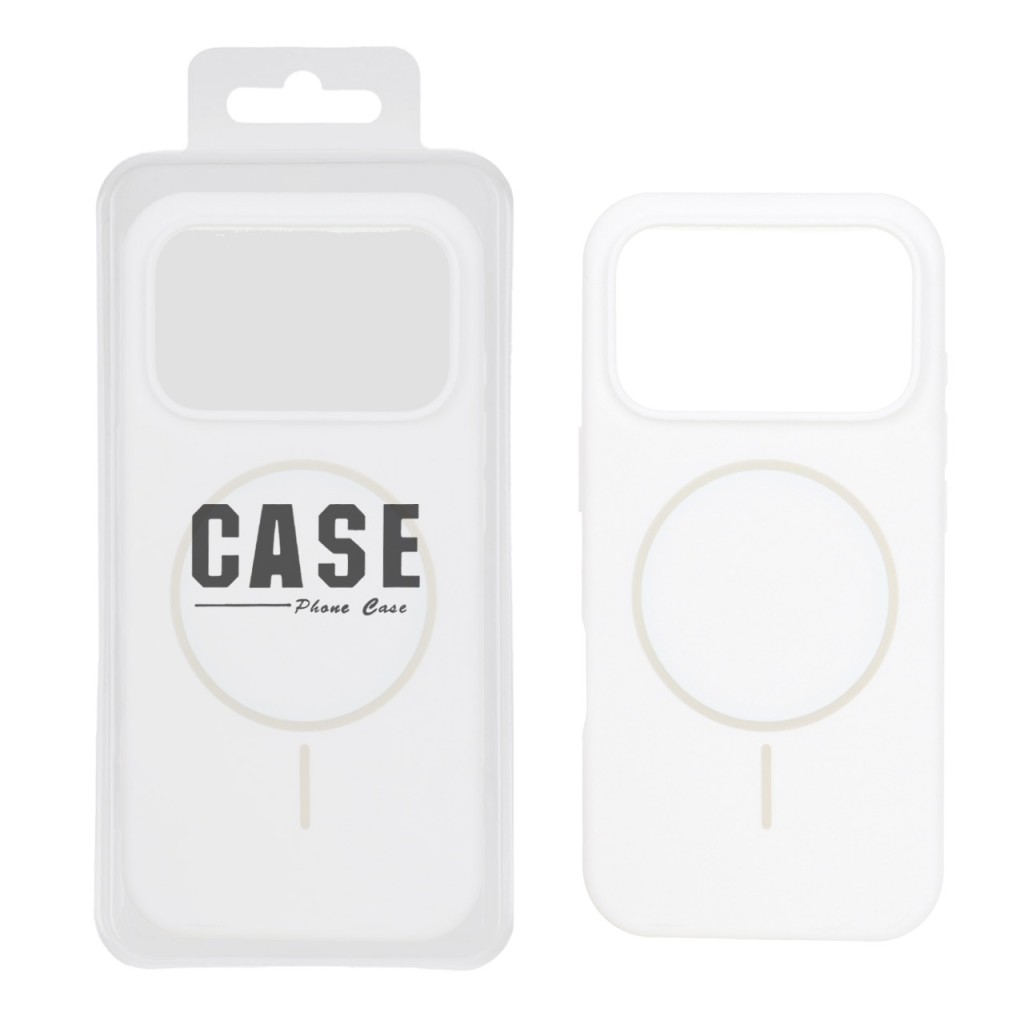 قاب سیلیکونی پاک کنی اورجینال درجه یک MagSafe مدل Apple iPhone 17 Pro / iPhone 18 Pro - سفید (پک دار)