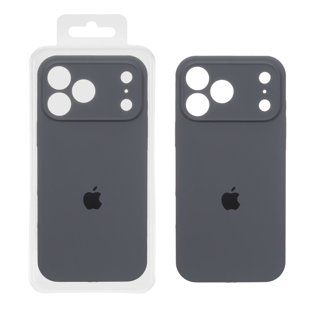 قاب سیلیکونی پاک کنی محافظ لنزدار اورجینال Apple iPhone 17 Pro Max - ذغالی (پک اصلی)
