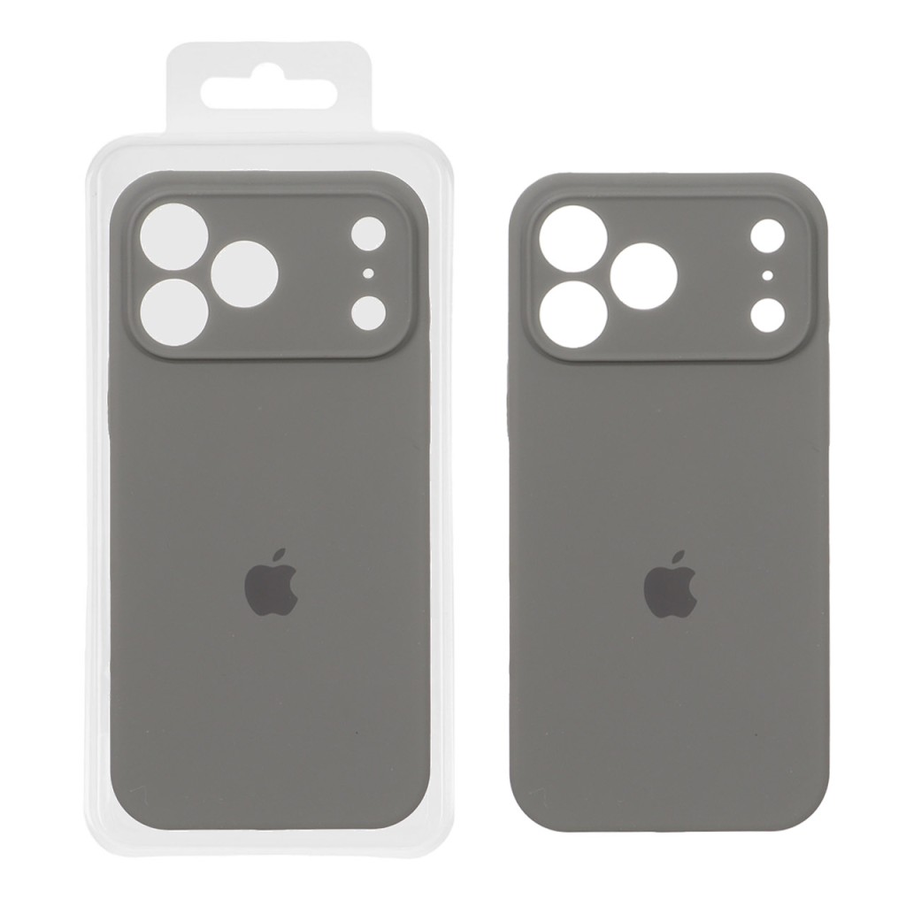 قاب سیلیکونی پاک کنی محافظ لنزدار اورجینال Apple iPhone 17 Pro Max - خاکستری (پک اصلی)