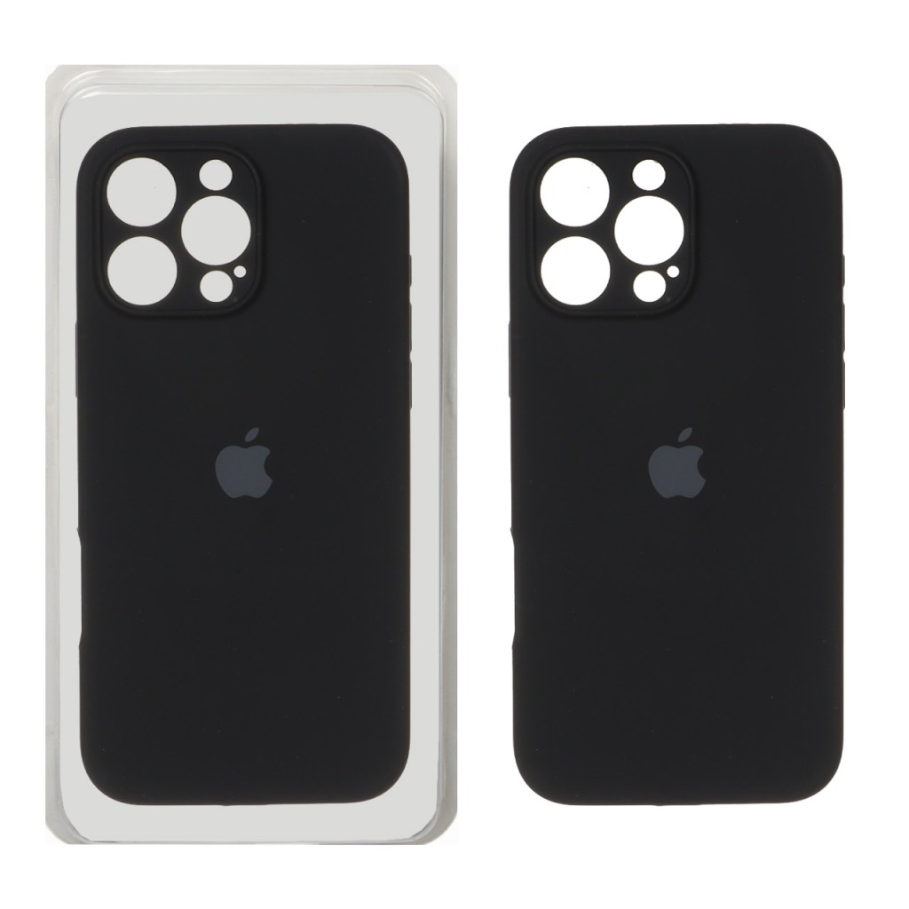 قاب سیلیکونی پاک کنی محافظ لنزدار اورجینال Apple iPhone 16 Pro Max - مشکی (پک دار) - NTC