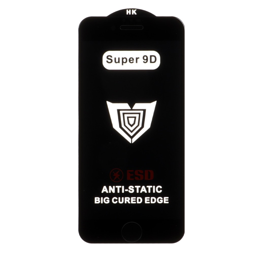 محافظ صفحه نمایش شیشه ای Full Cover ESD Anti Static - Super 9D مدل Apple iPhone 6 / iPhone 6S / iPhone 7 / iPhone 8 / iPhone SE 2020 - مشکی