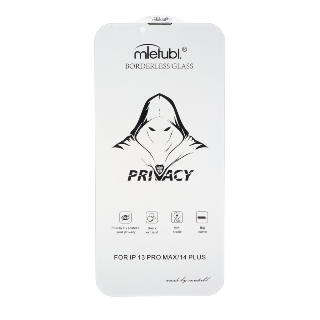 محافظ صفحه نمایش شیشه ای بدون حاشیه Full Cover Mietubl Privacy مدل Apple iPhone 13 Pro Max / iPhone 14 Plus